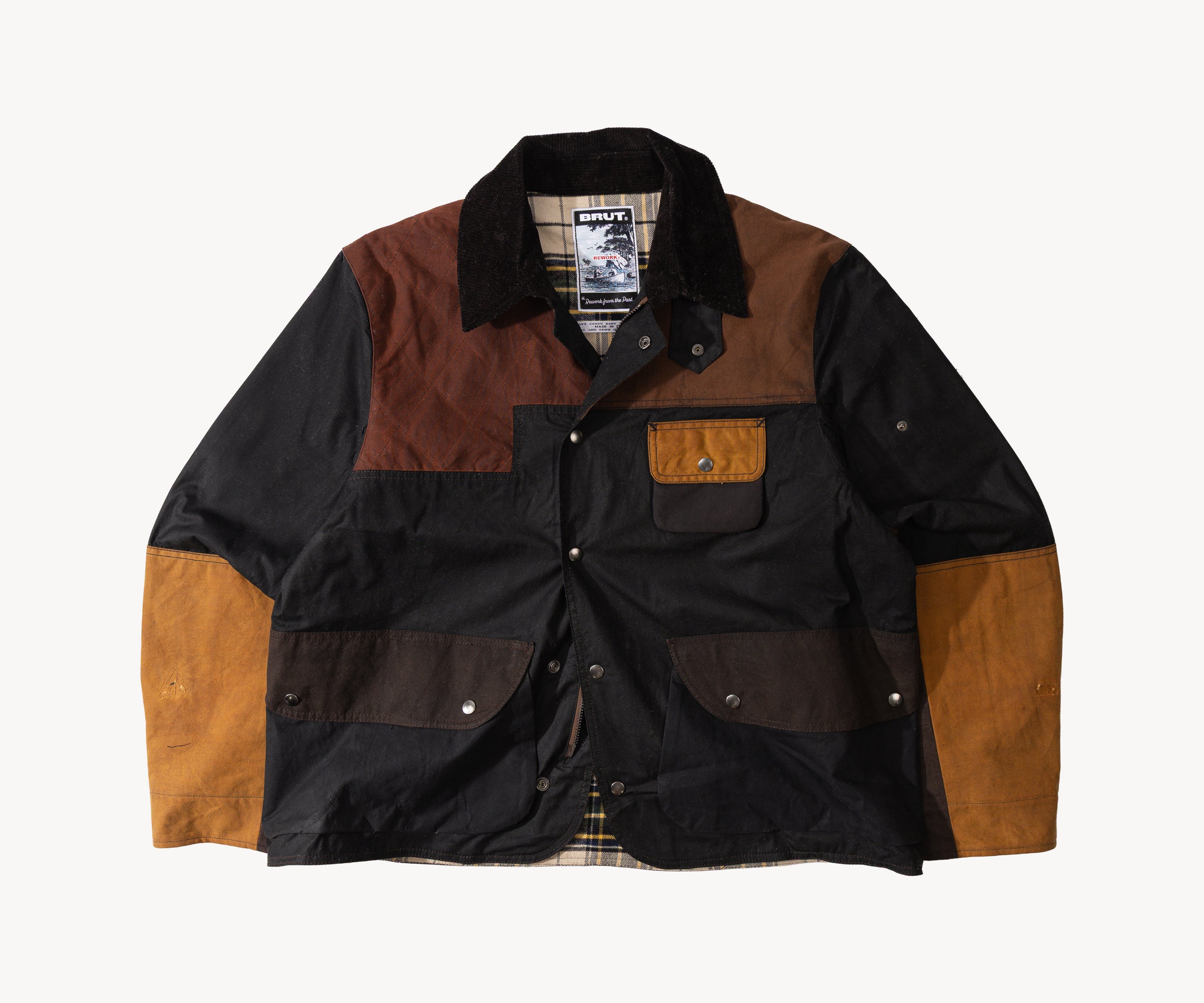 REWORK® STORMFISHER WAX JACKET - N° 043 Coats & Jackets X-LARGE / BROWN - BRUT Clothing