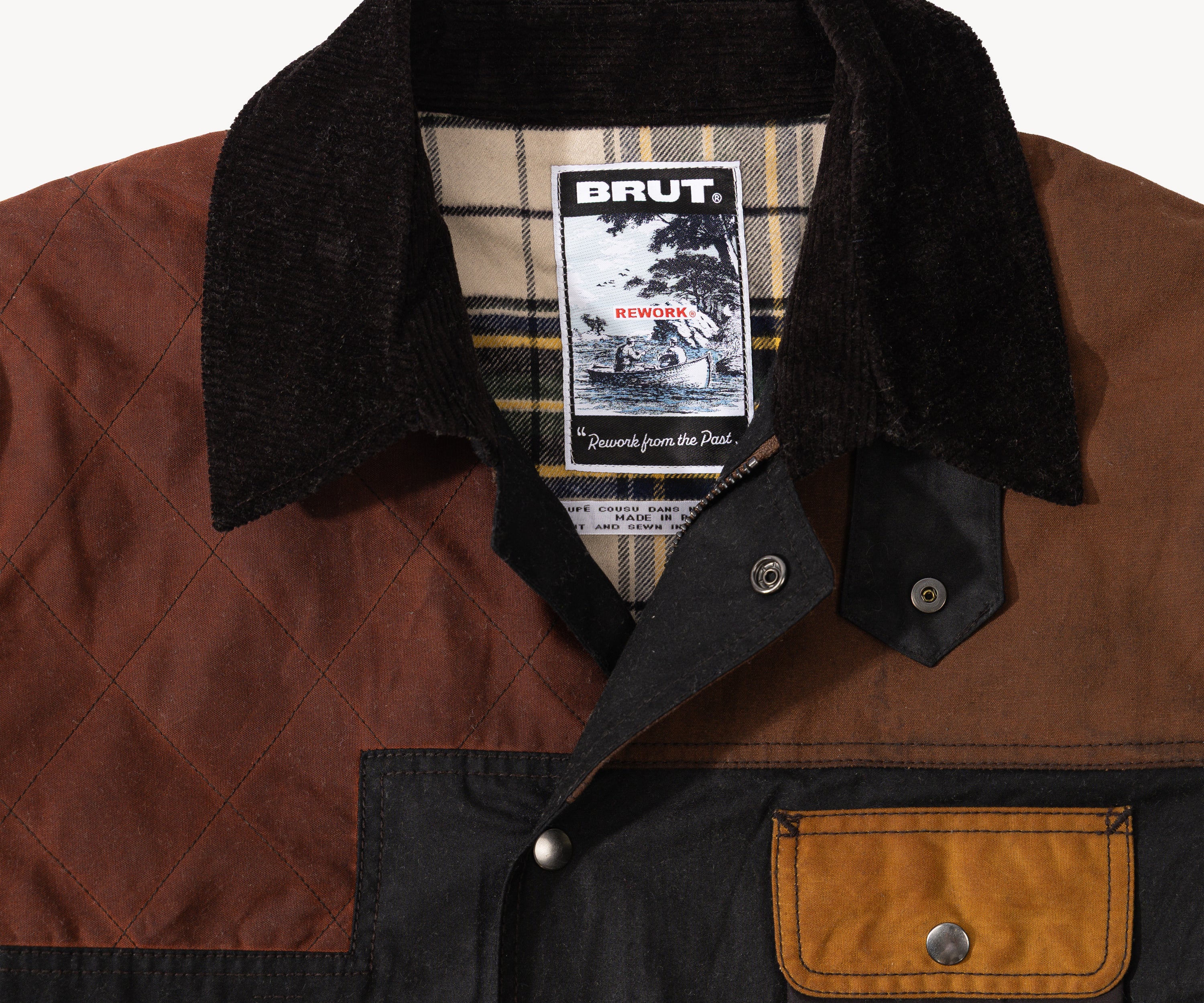 REWORK® STORMFISHER WAX JACKET - N° 043 Coats & Jackets X-LARGE / BROWN - BRUT Clothing