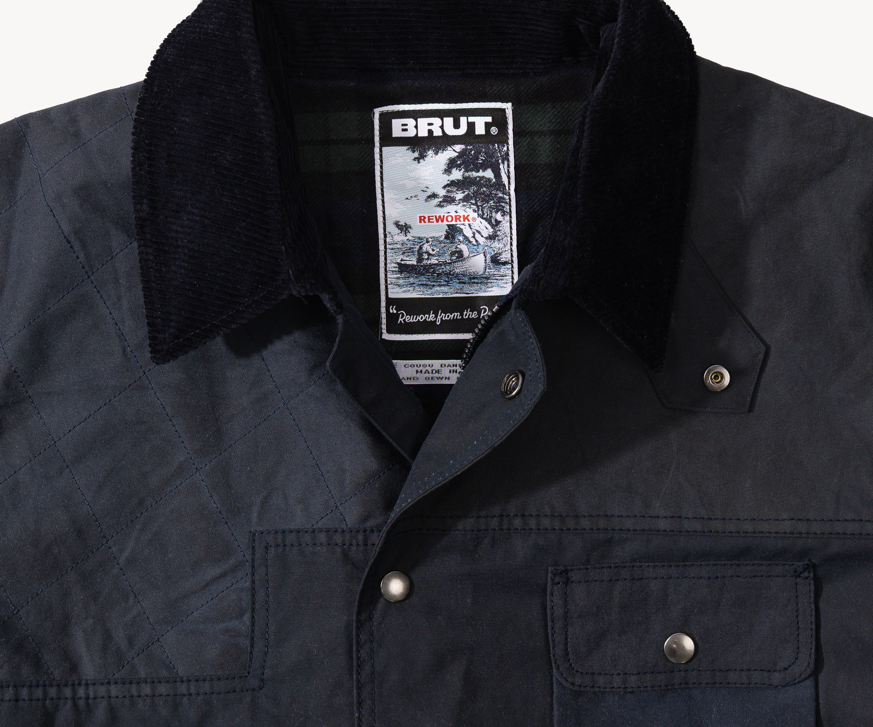 REWORK® STORMFISHER WAX JACKET - N° 044 Coats & Jackets X-LARGE / BLUE - BRUT Clothing