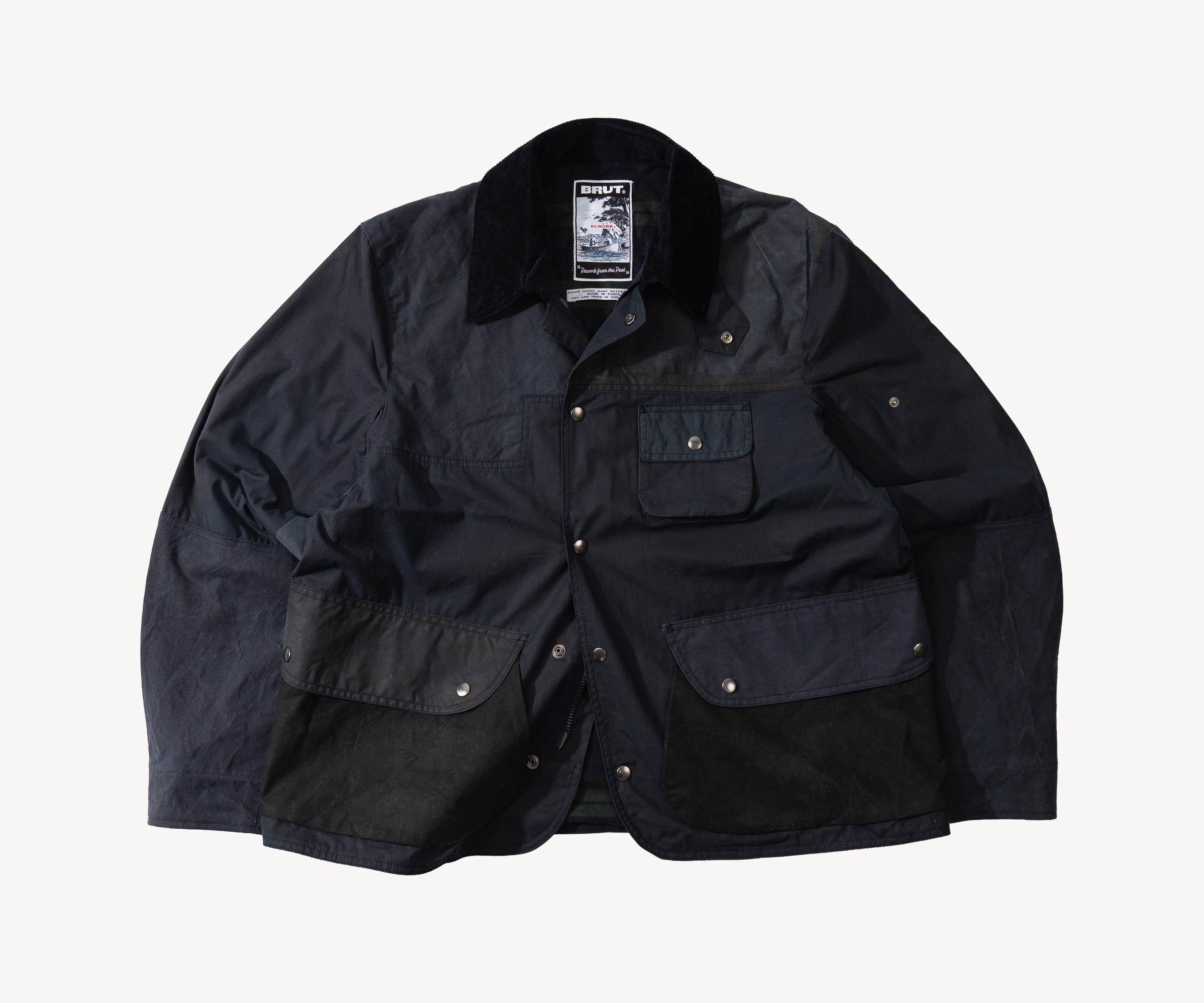 REWORK® STORMFISHER WAX JACKET - N° 045 Coats & Jackets X-LARGE / BLUE - BRUT Clothing