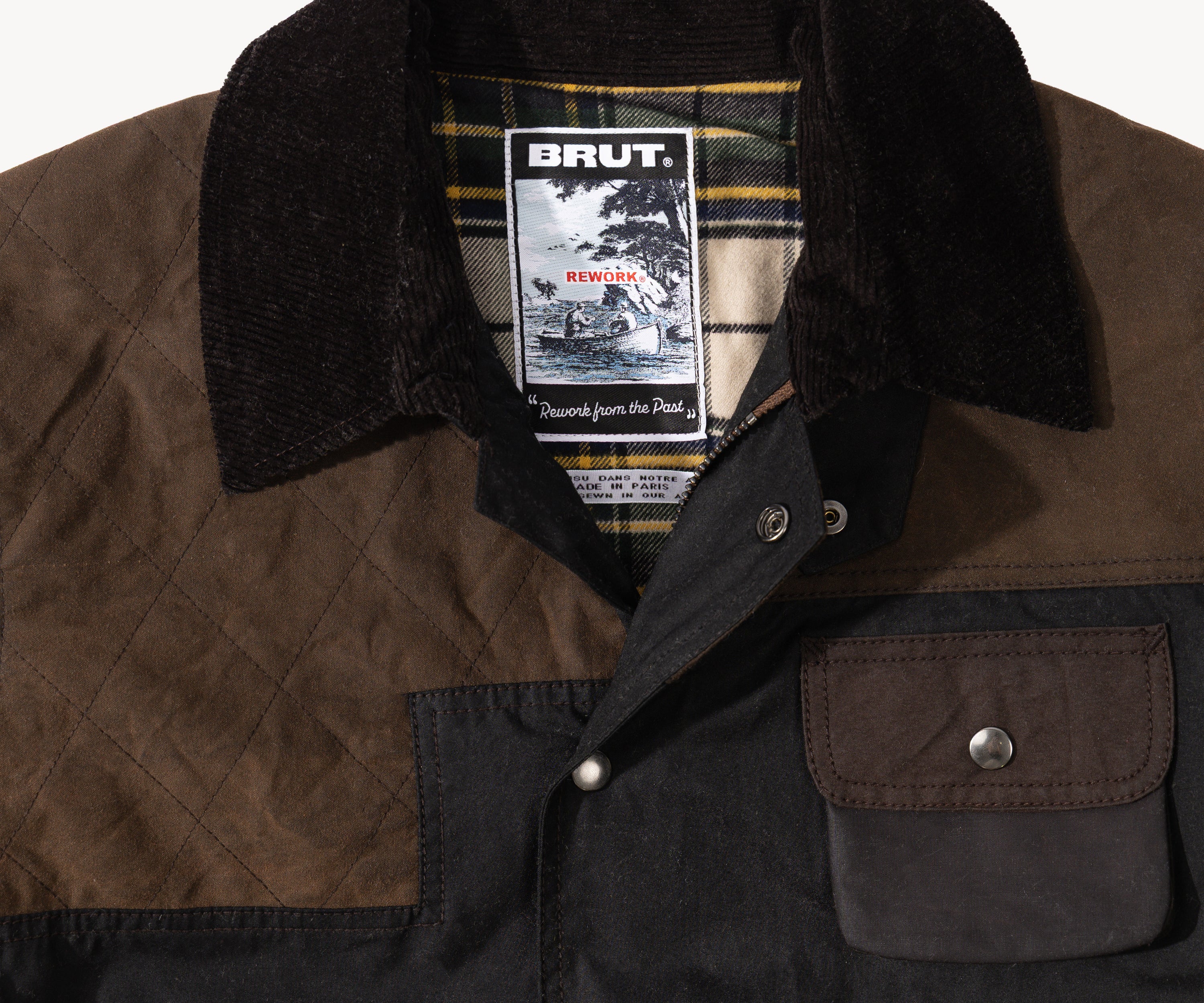 REWORK® STORMFISHER WAX JACKET - N° 002 Coats & Jackets SMALL / BROWN - BRUT Clothing