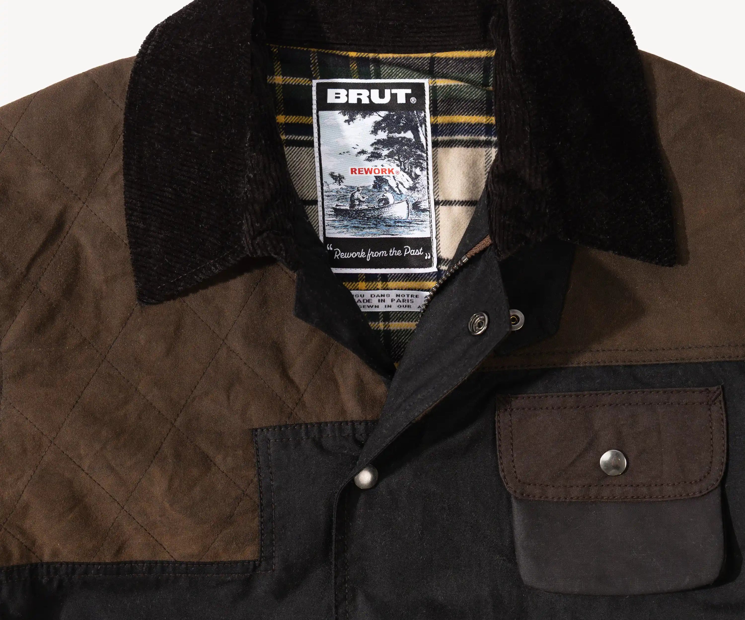 REWORK® STORMFISHER WAX JACKET - N° 002 Coats & Jackets SMALL / BROWN - BRUT Clothing