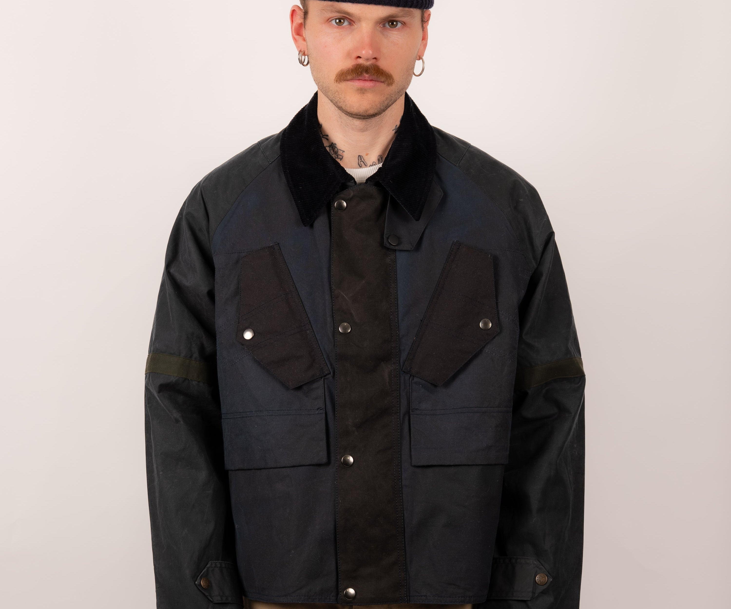 REWORK® TACTICAL WAX JACKET - N° 027 Coats & Jackets X-LARGE / BLUE - BRUT Clothing