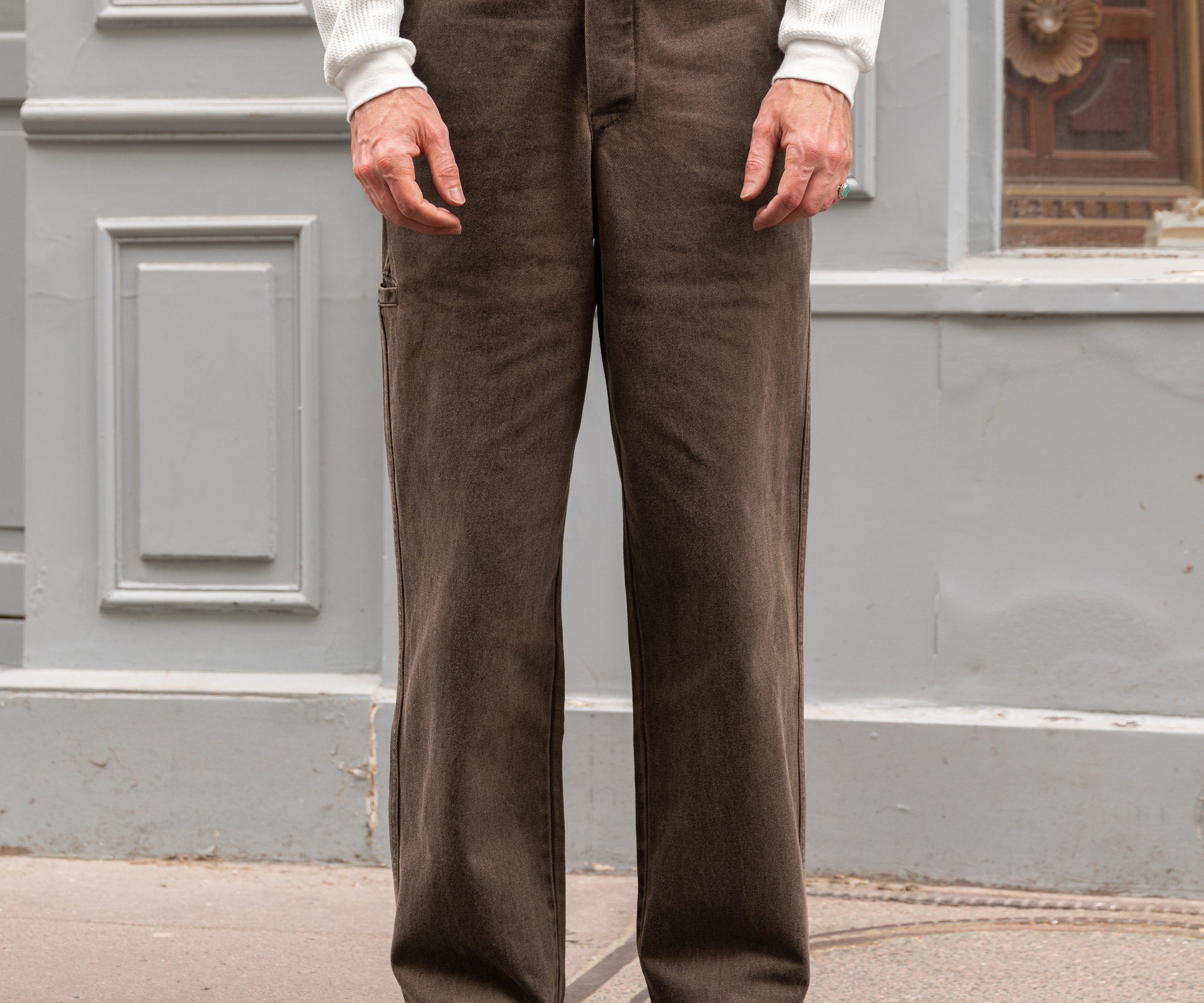 THE BUCKLE BACK PANTS Taille US 26 / FR 36 / MARRON - BRUT Clothing