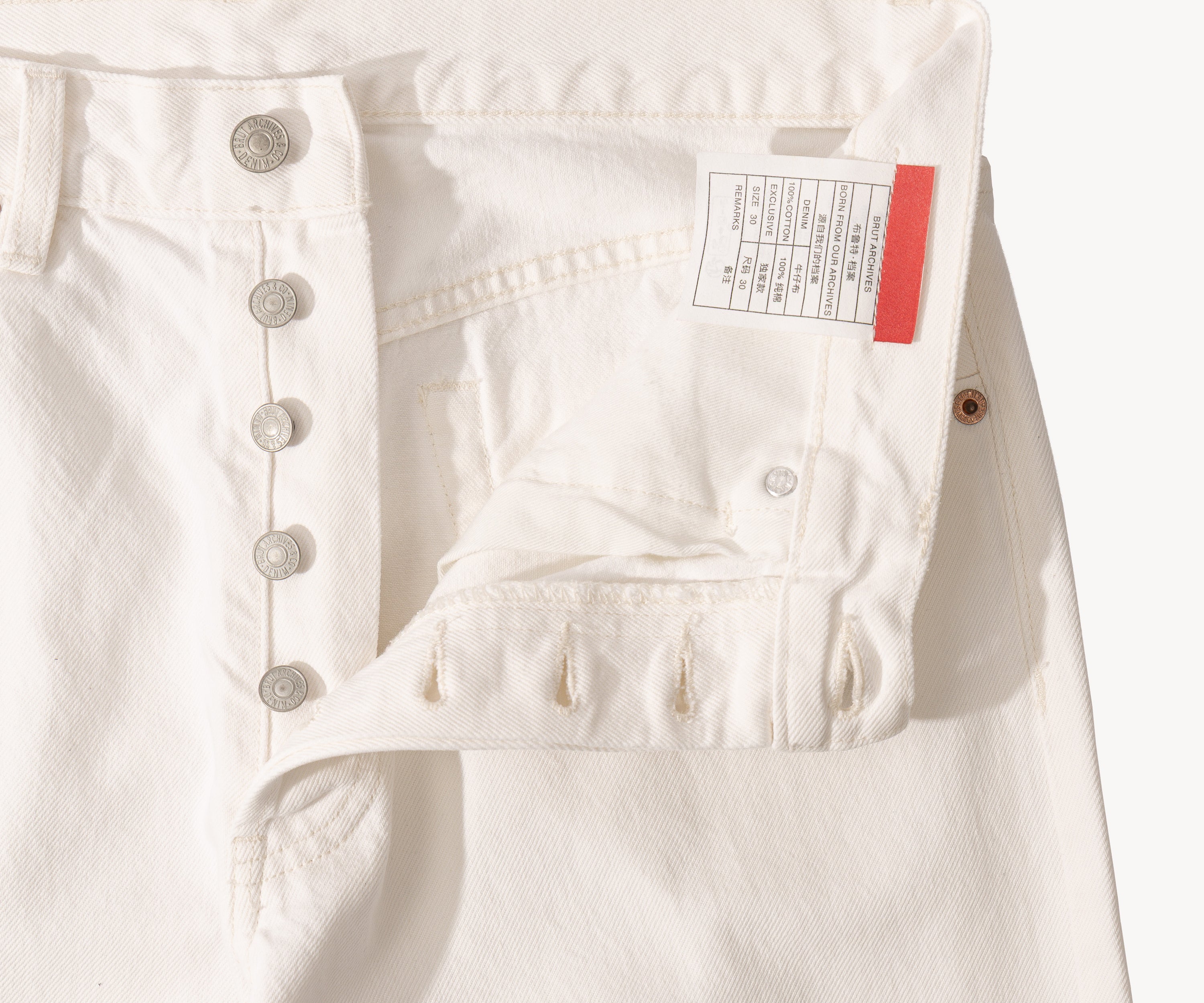 THE NATURAL DENIM Pants US26 / FR36 / WHITE - BRUT Clothing