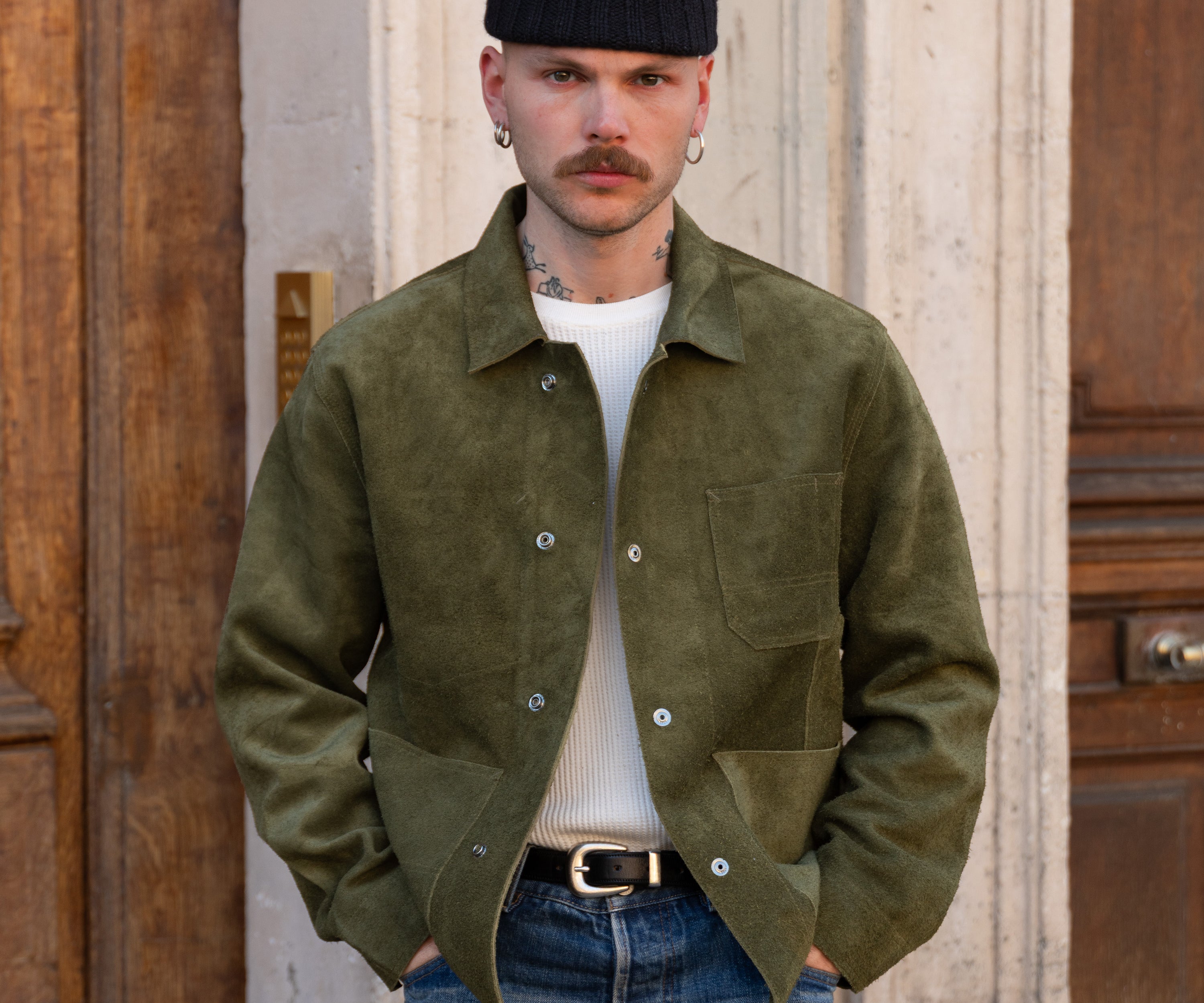 THE LEATHER TOOLS JACKET Manteaux et vestes TAILLE S / VERT OLIVE - BRUT Clothing