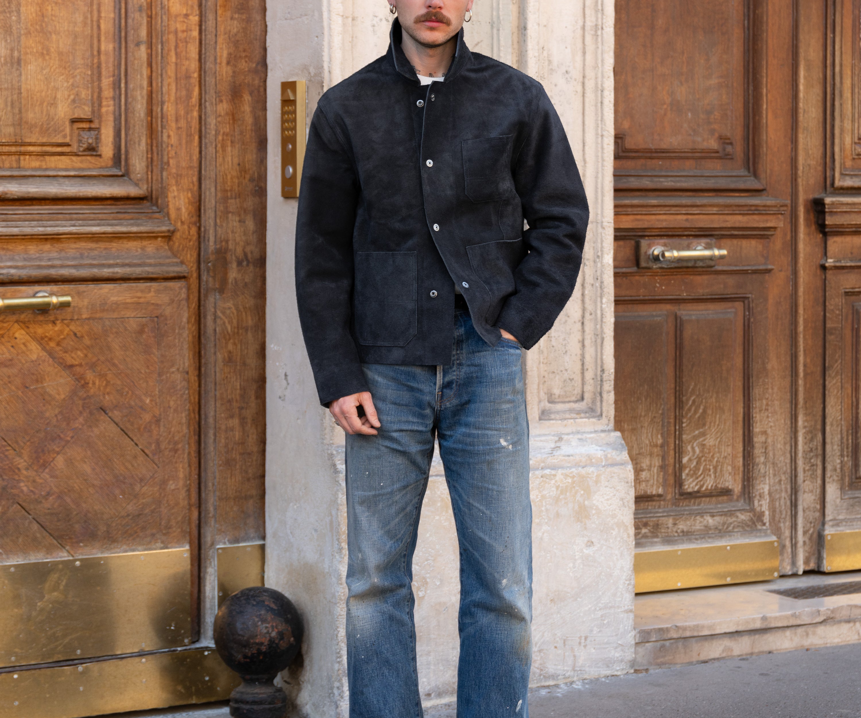 THE LEATHER TOOLS JACKET Coats & Jackets SMALL / NAVY - BRUT Clothing