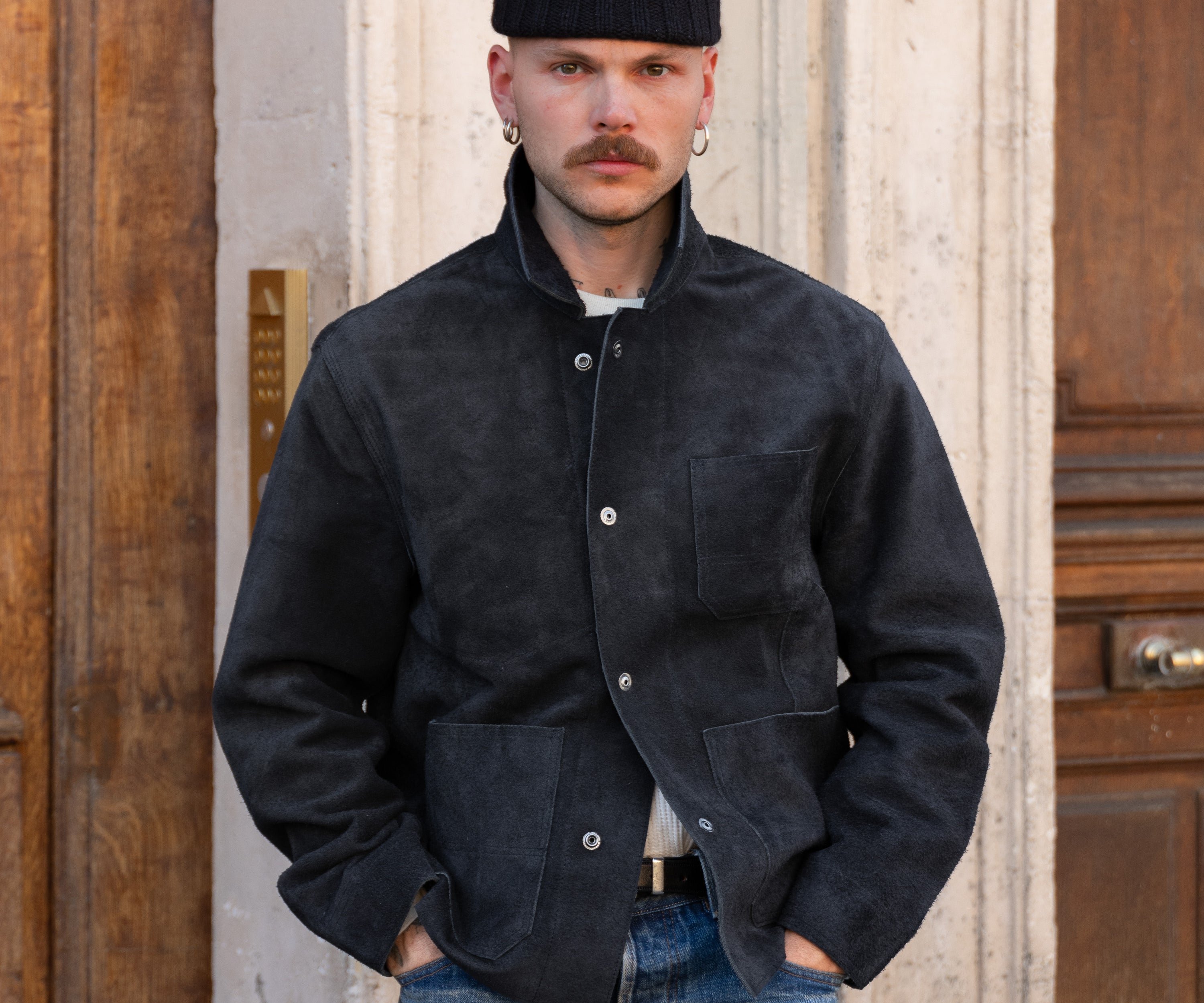 THE LEATHER TOOLS JACKET Manteaux et vestes TAILLE S / BLEU MARINE - BRUT Clothing