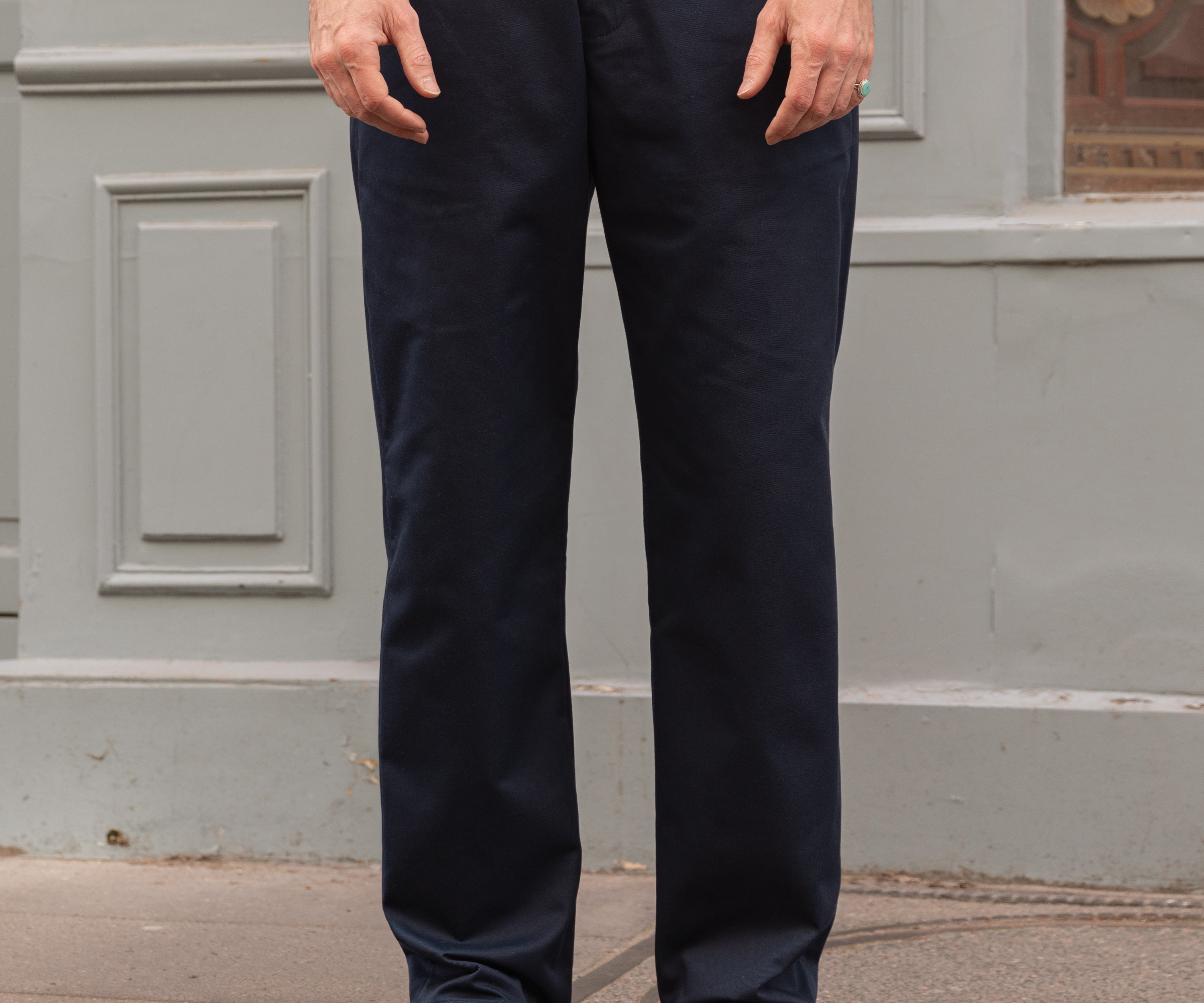 THE PLAIN FRONT PANTS Pants US26 / FR36 / DARK NAVY - BRUT Clothing
