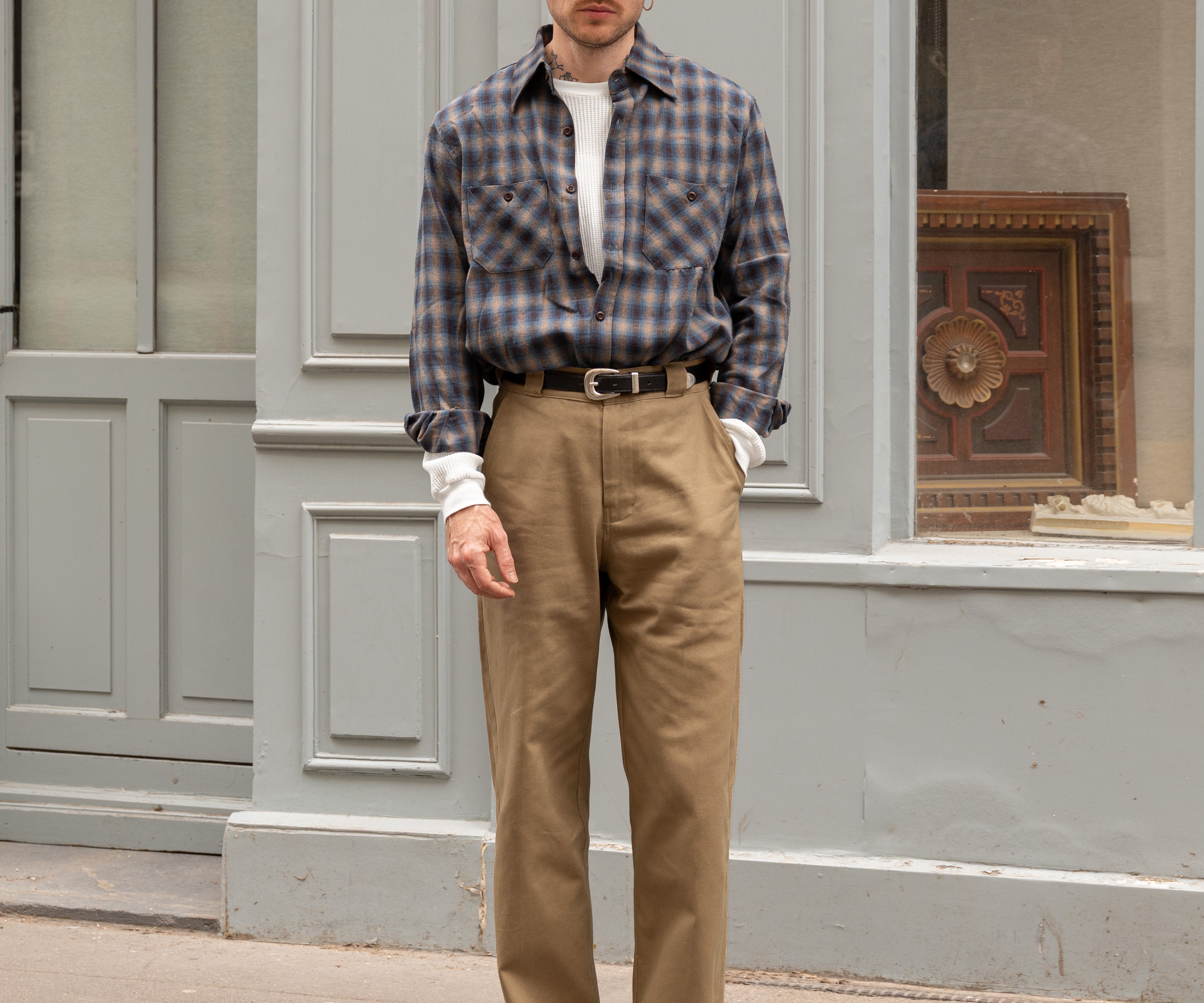 THE PLAIN FRONT PANTS Pants US26 / FR36 / KHAKI HEAVY WEIGHT - BRUT Clothing