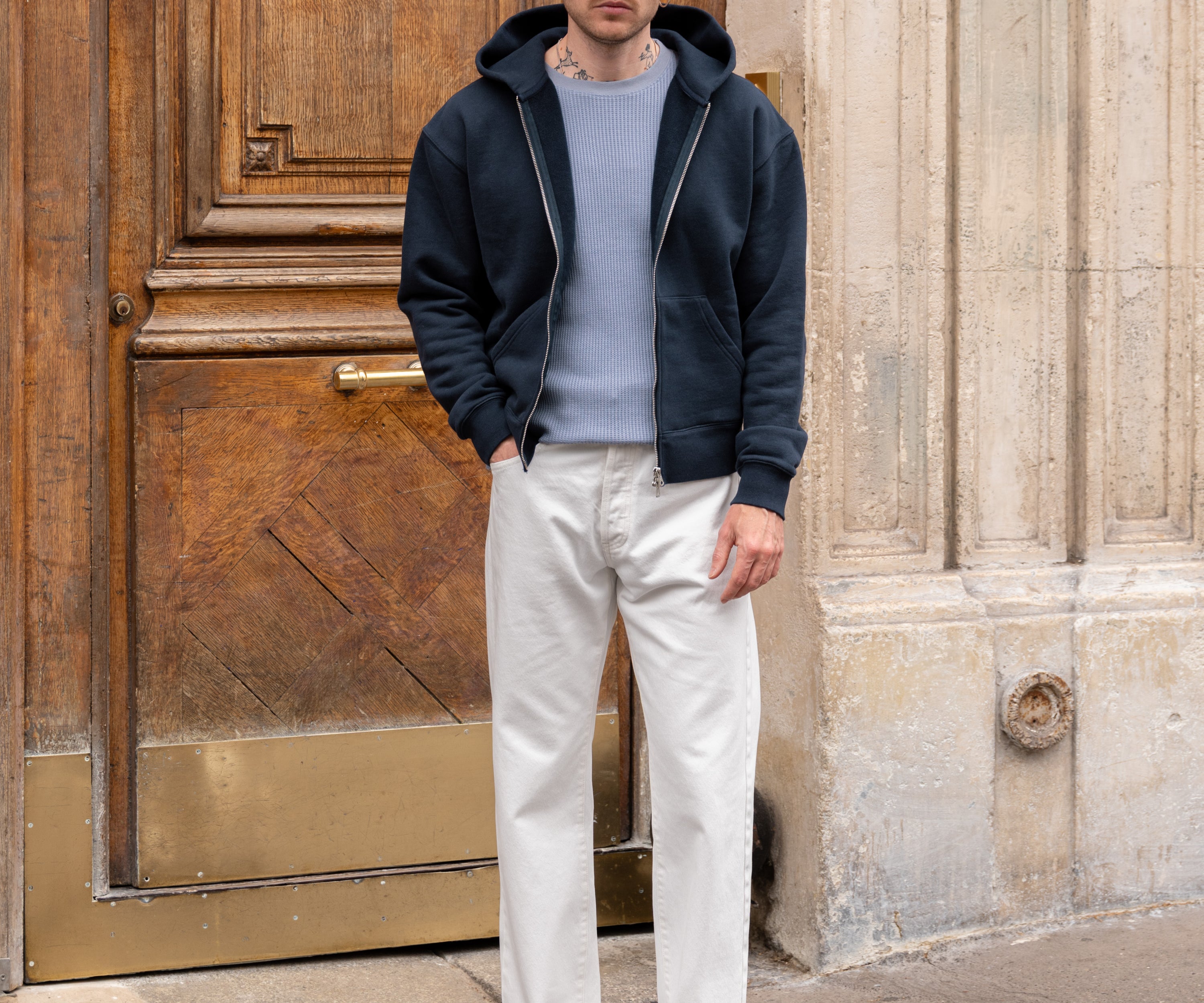 THE ZIP SWEAT Sweatshirts X-SMALL / NAVY - BRUT Clothing