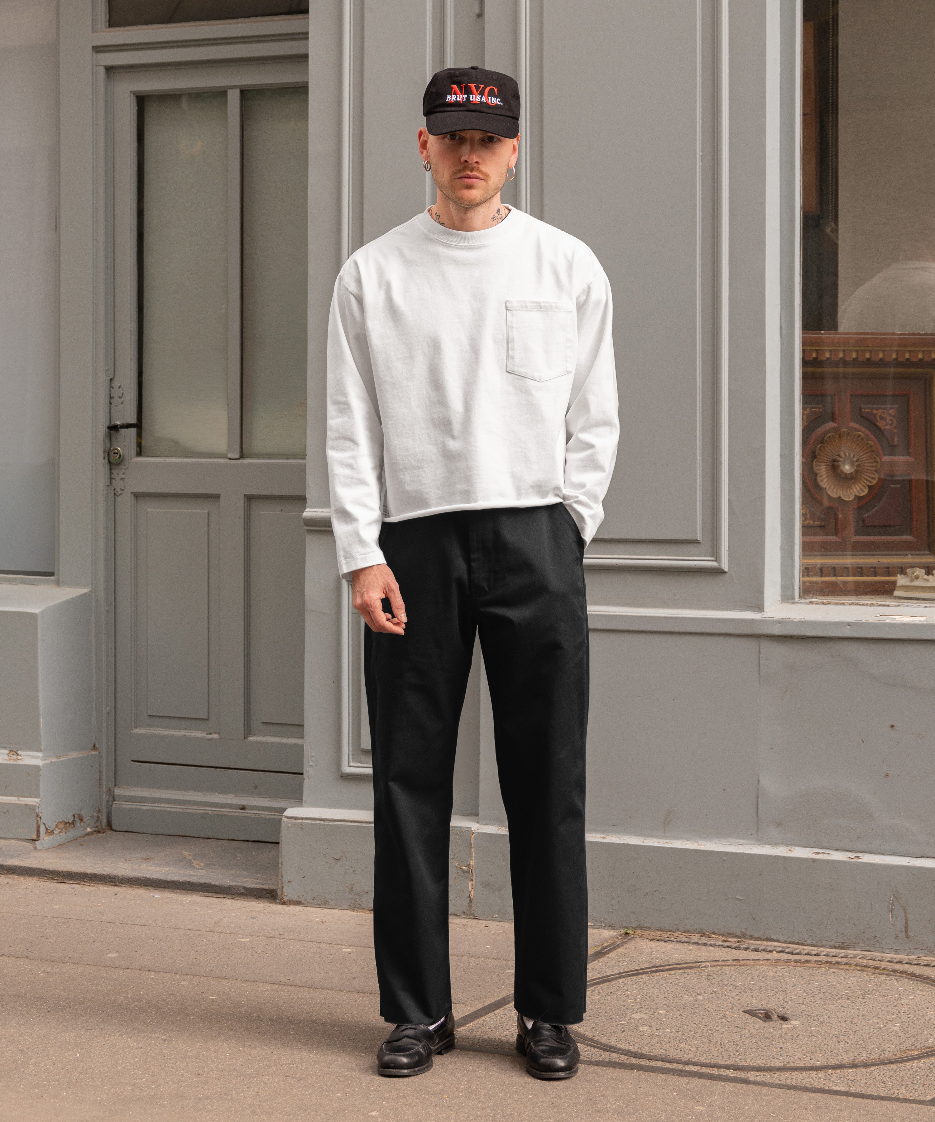 THE BEST LONG SLEEVES POCKET T-SHIRT - WHITE | BRUT Clothing