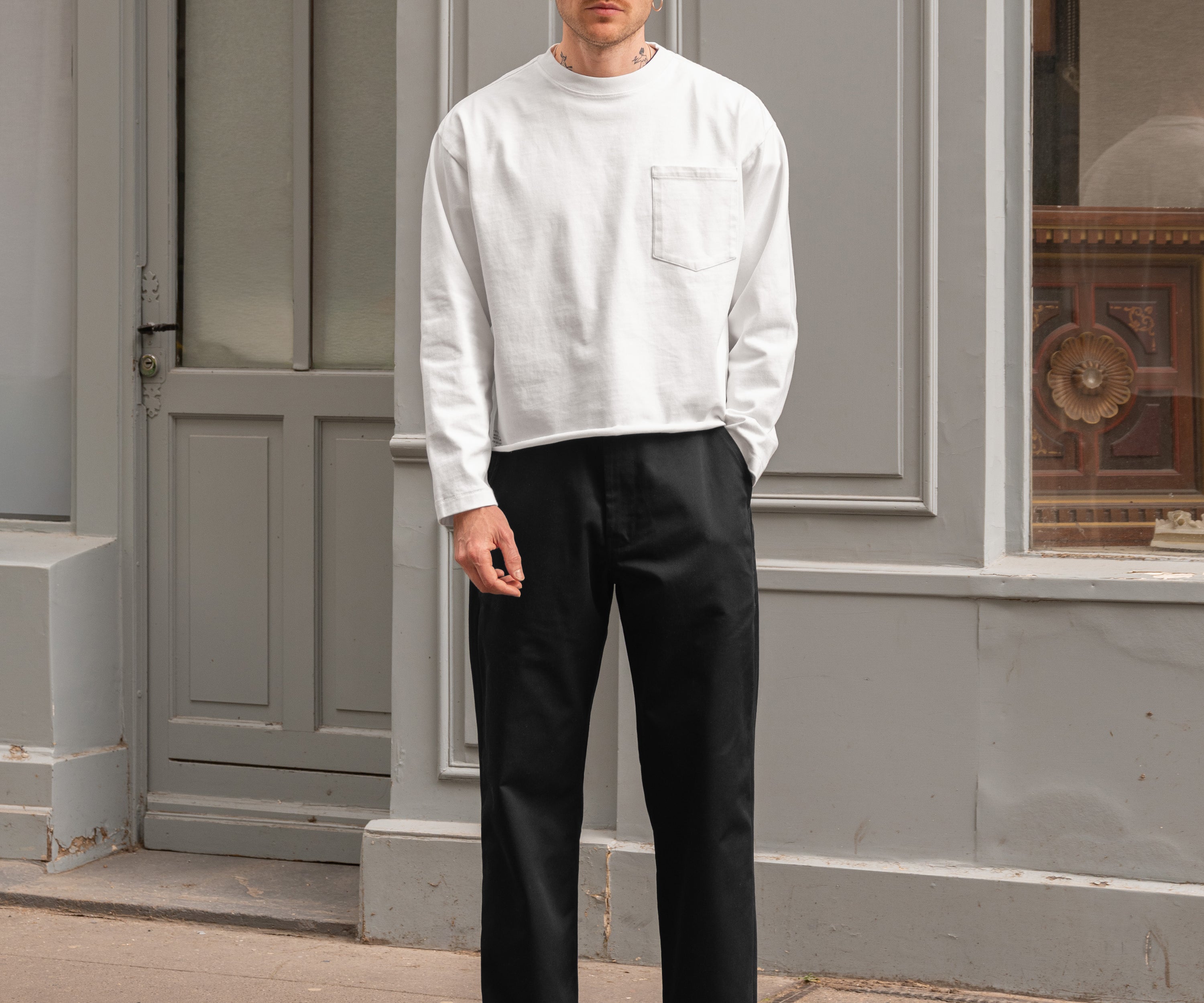THE BEST LONG SLEEVES POCKET T-SHIRT - T-shirts X-SMALL / BLANC - BRUT Clothing