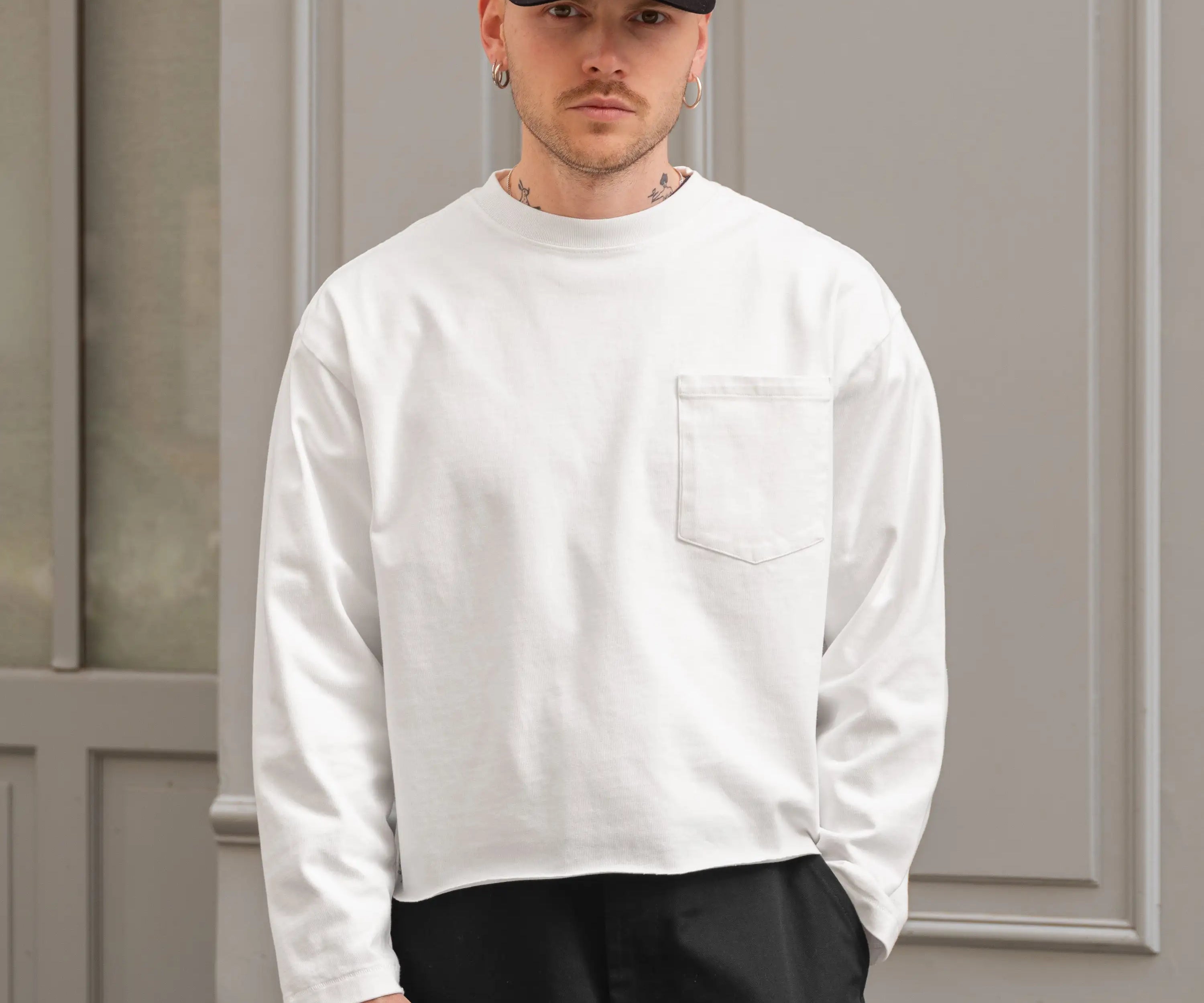THE BEST LONG SLEEVES POCKET T-SHIRT - WHITE | BRUT Clothing THE BEST LONG SLEEVES POCKET T-SHIRT - WHITE | BRUT Clothing