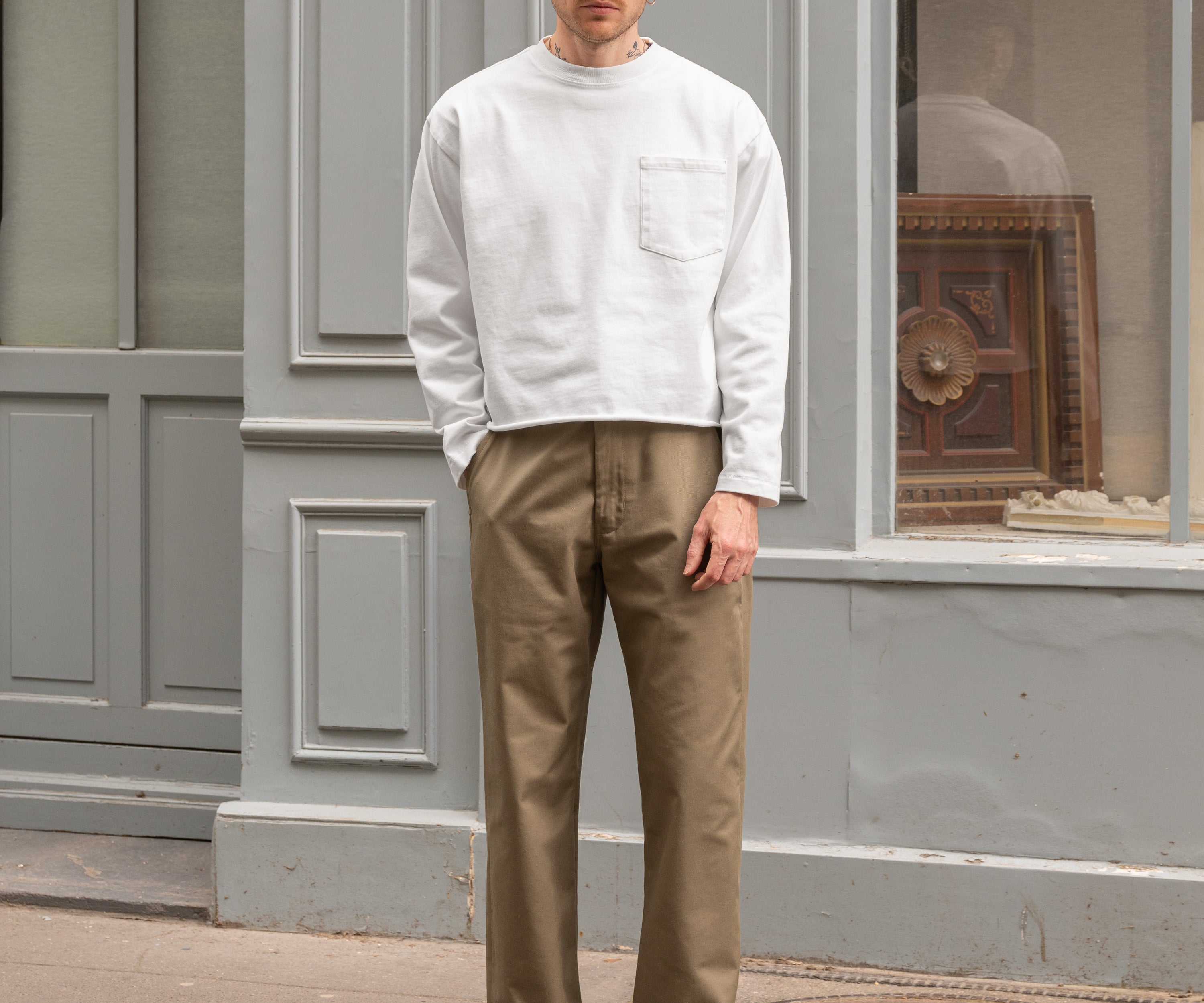 THE PLAIN FRONT PANTS Taille US 26 / FR 36 / BEIGE - BRUT Clothing