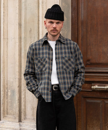 THE HIGH TRAIL SHIRT - BROWN / BLUE | BRUT Clothing