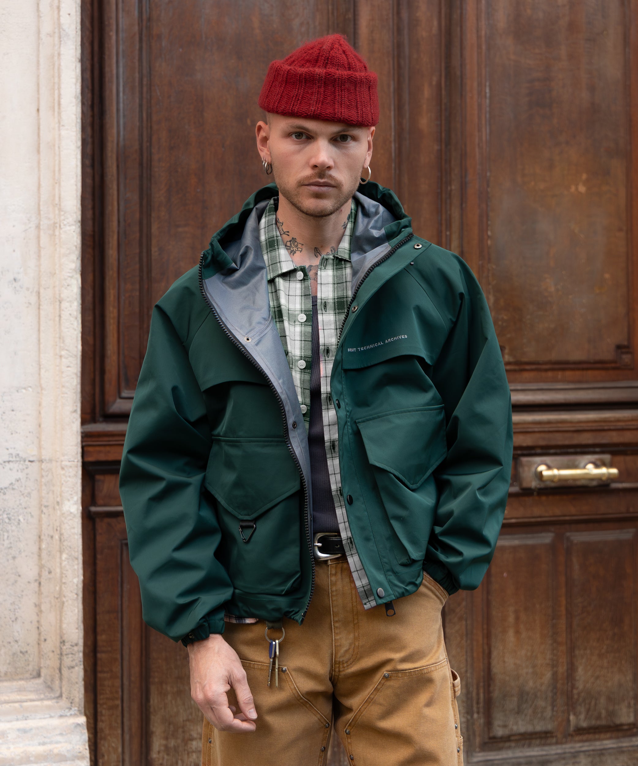 THE RAIN CROPPED JACKET - FOREST GREEN | BRUT Vintage Shop