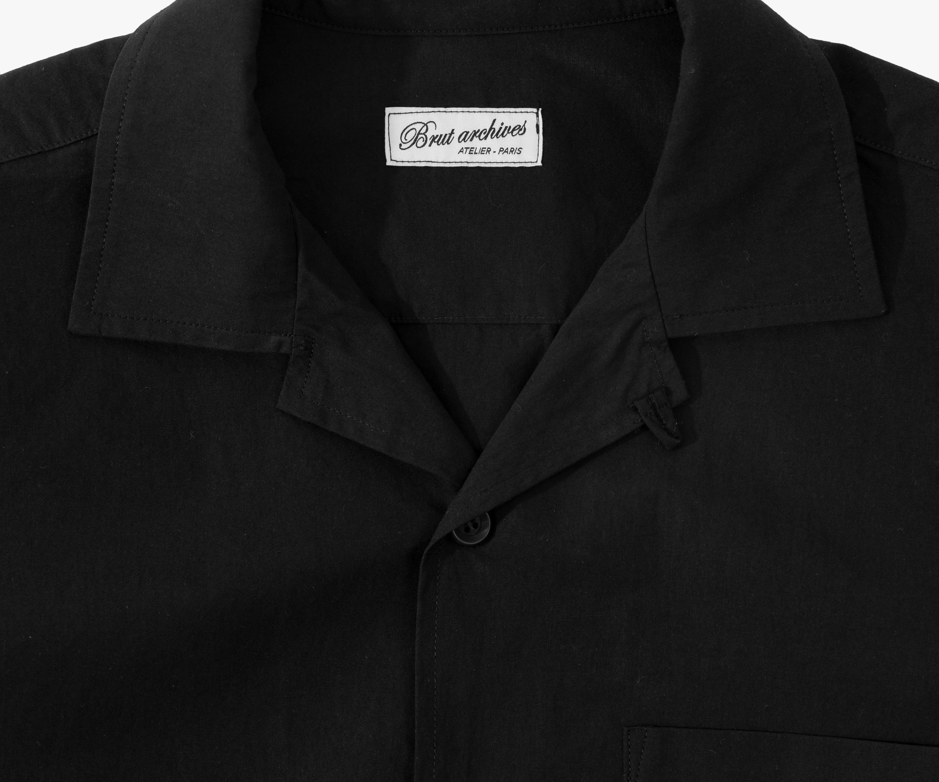 THE RETIREE POPLIN SHIRT Chemises XS / NOIR - BRUT Clothing