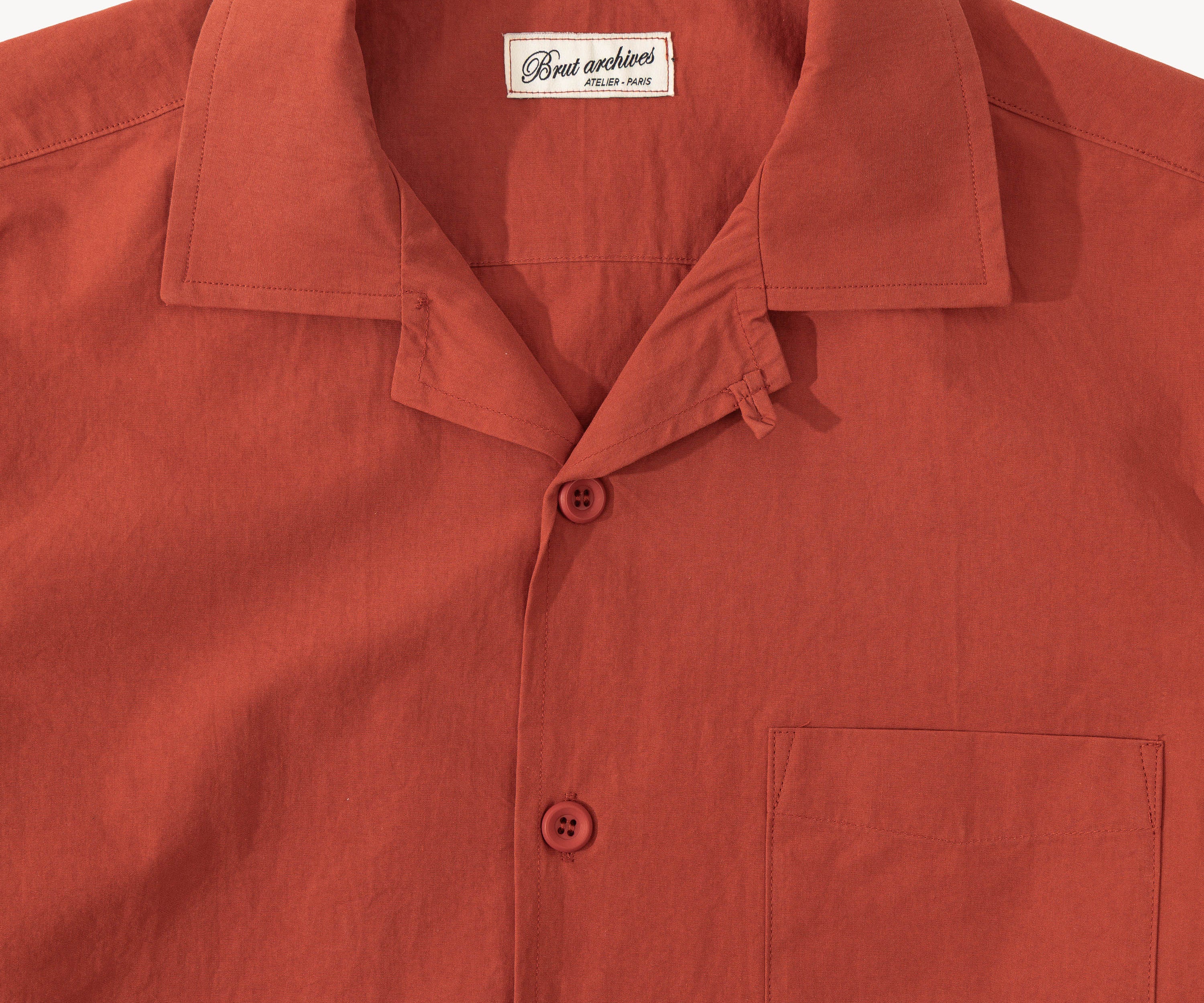 THE RETIREE POPLIN SHIRT Chemises XS / ROUGE - BRUT Clothing