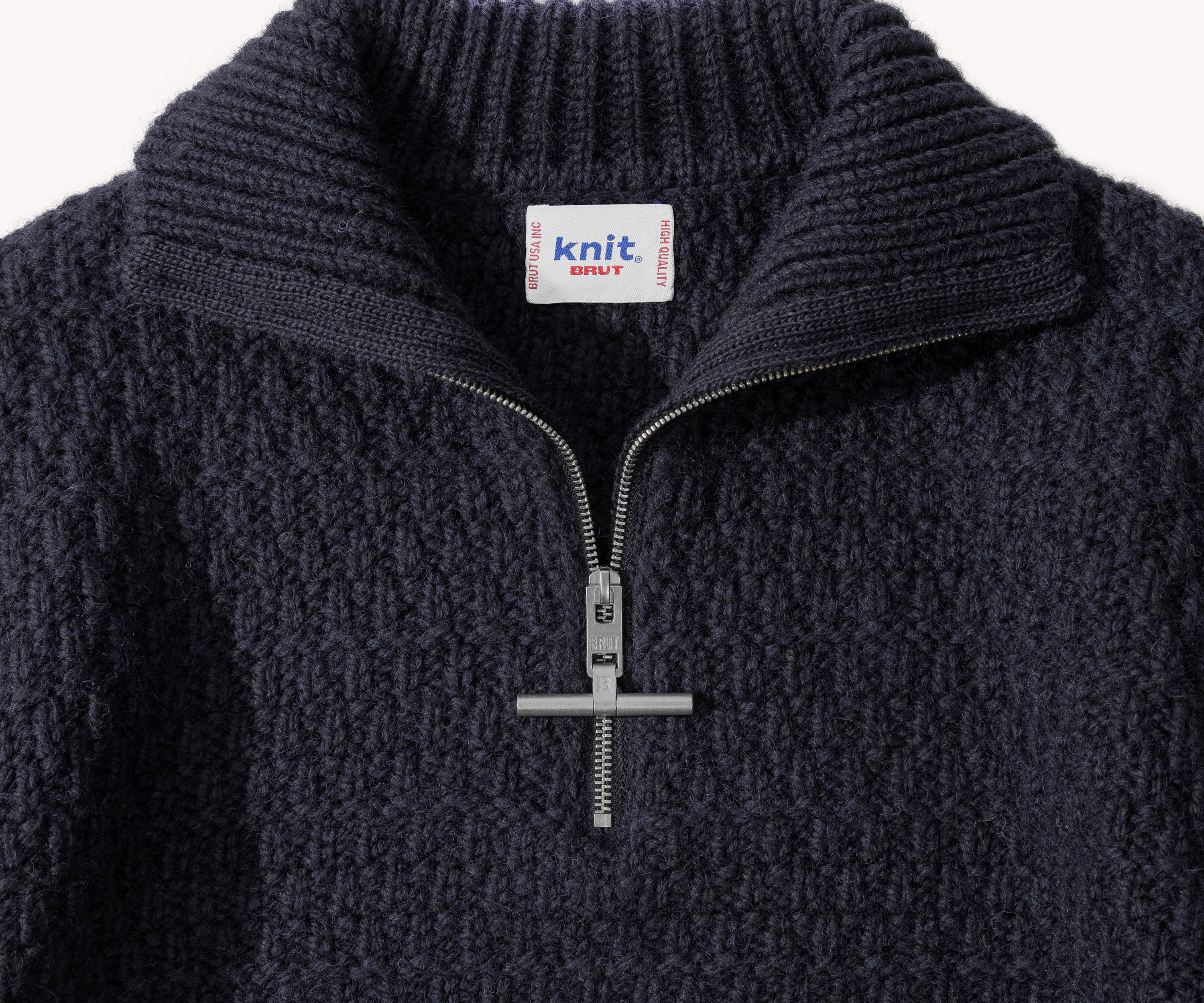 <br>THE WHEAT TRUCKER SWEATER SMALL / BLEU MARINE - BRUT Clothing