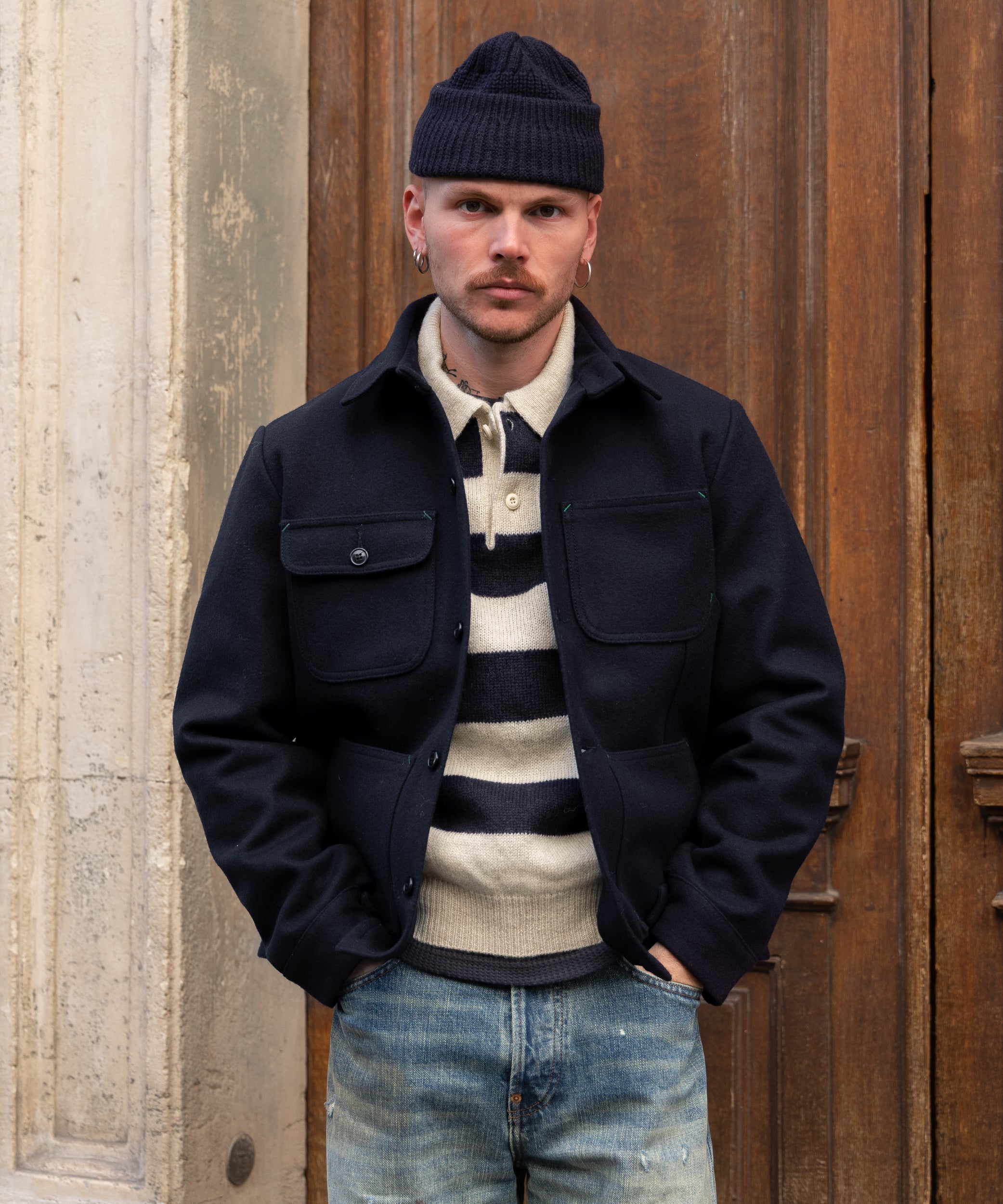 Wool Utility Jacket Navy Carpenter | BRUT – BRUT Clothing