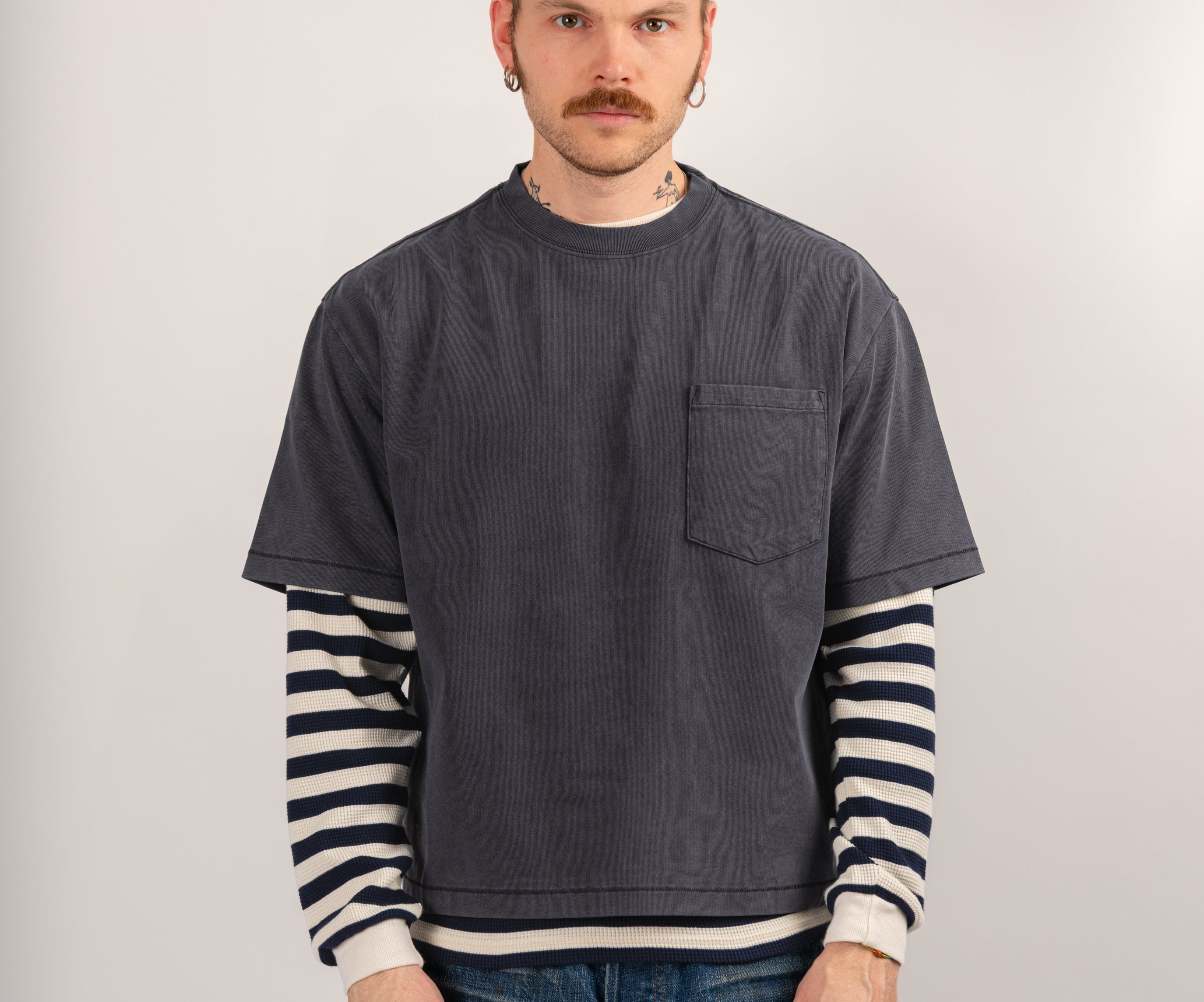 THE BEST THERMAL T-Shirts X-SMALL / NAVY / CREAM - BRUT Clothing