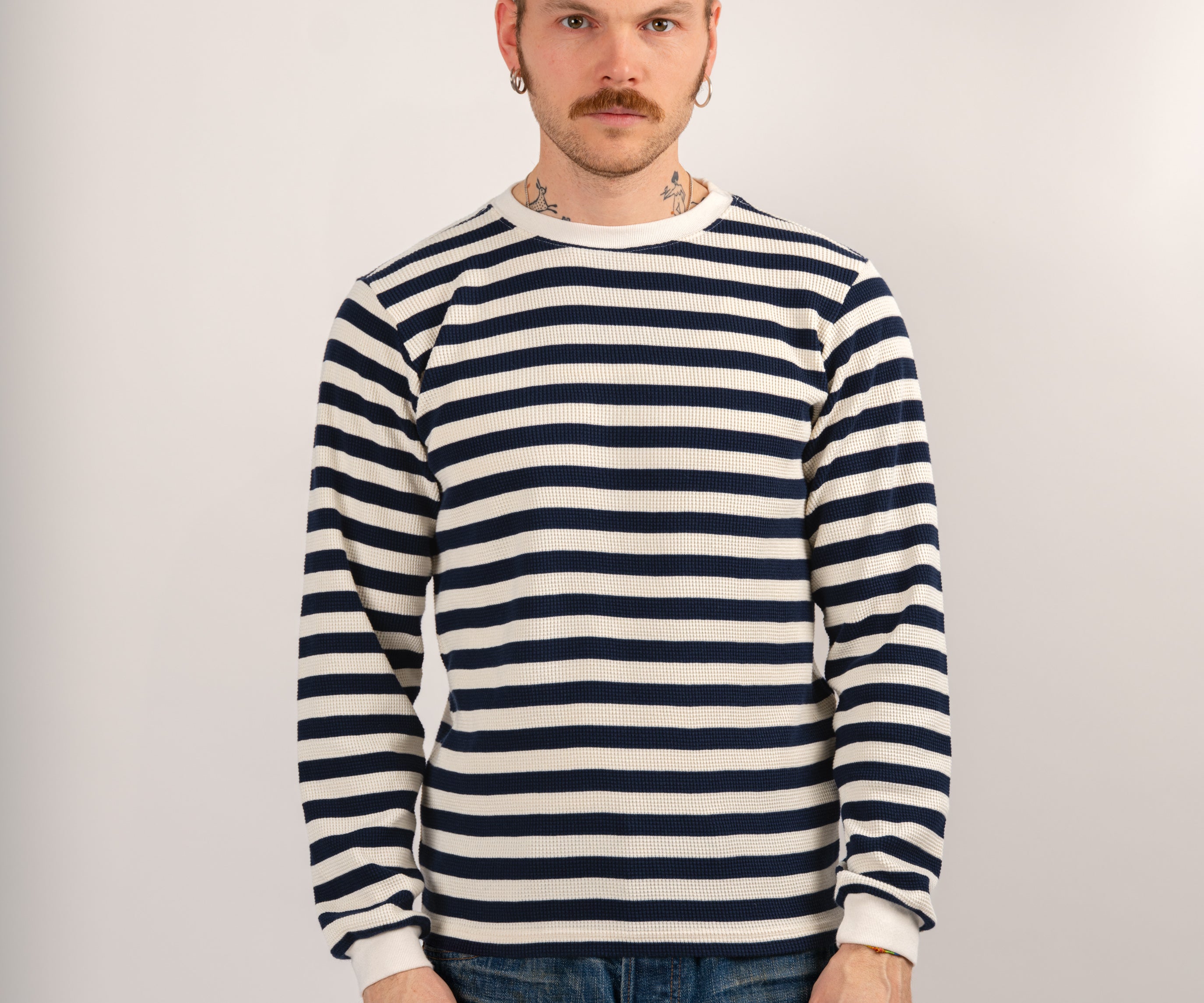 THE BEST THERMAL T-Shirts X-SMALL / NAVY / CREAM - BRUT Clothing