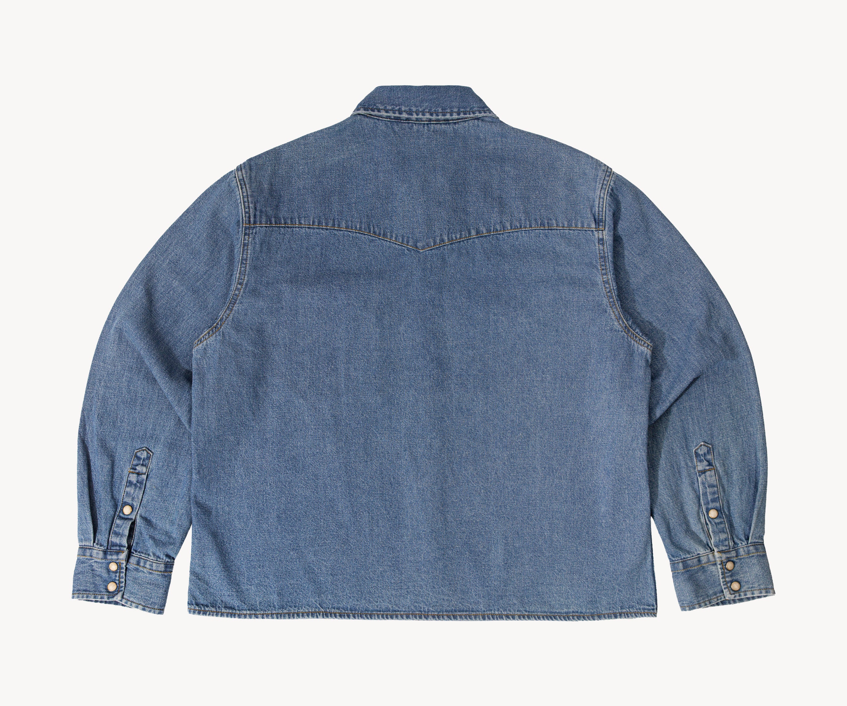 THE CROPPED DENIM SHIRT Shirts X-SMALL / BLUE STONE WASH - BRUT Clothing