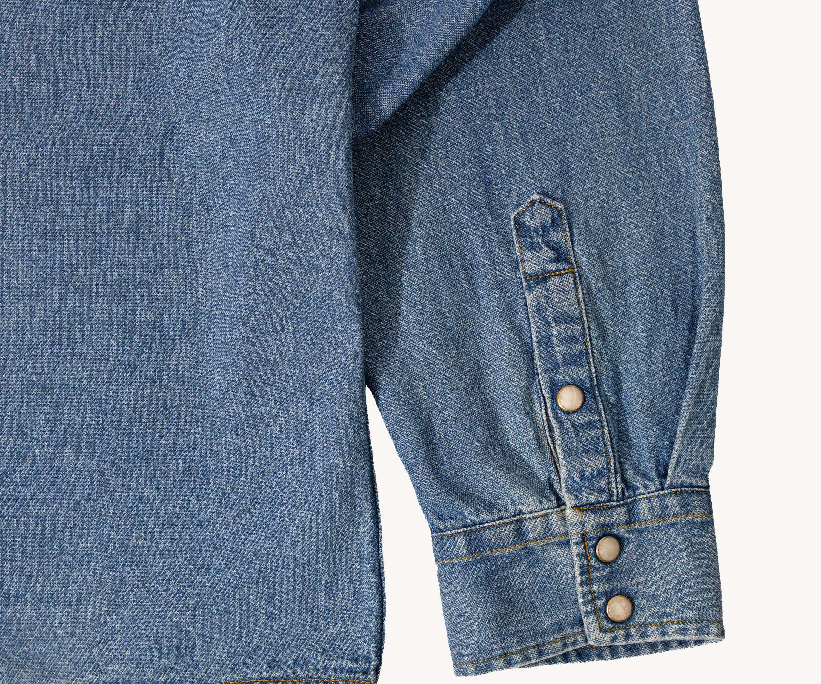THE CROPPED DENIM SHIRT Shirts X-SMALL / BLUE STONE WASH - BRUT Clothing