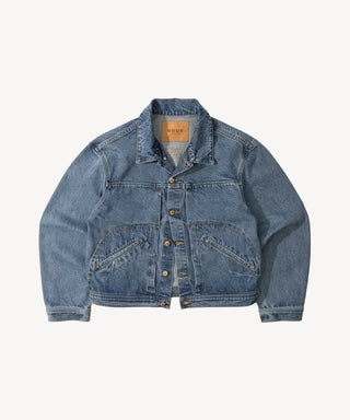 THE PLEATED DENIM JACKET