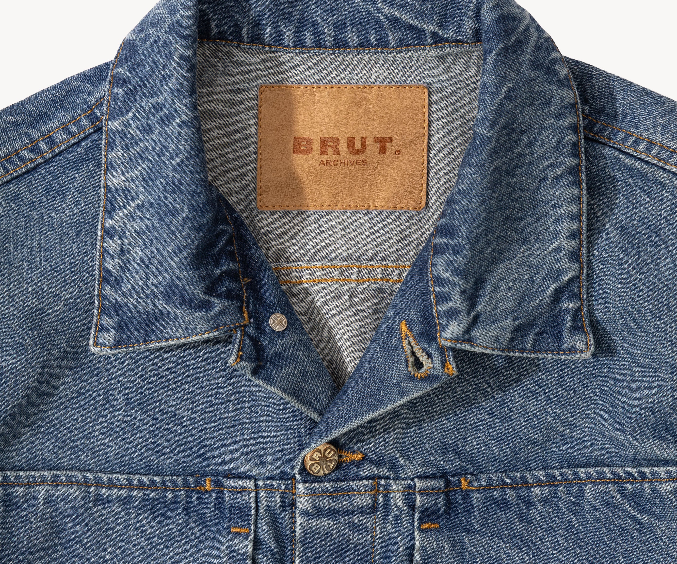 THE PLEATED DENIM JACKET Coats & Jackets X-SMALL / BLUE STONE WASH - BRUT Clothing