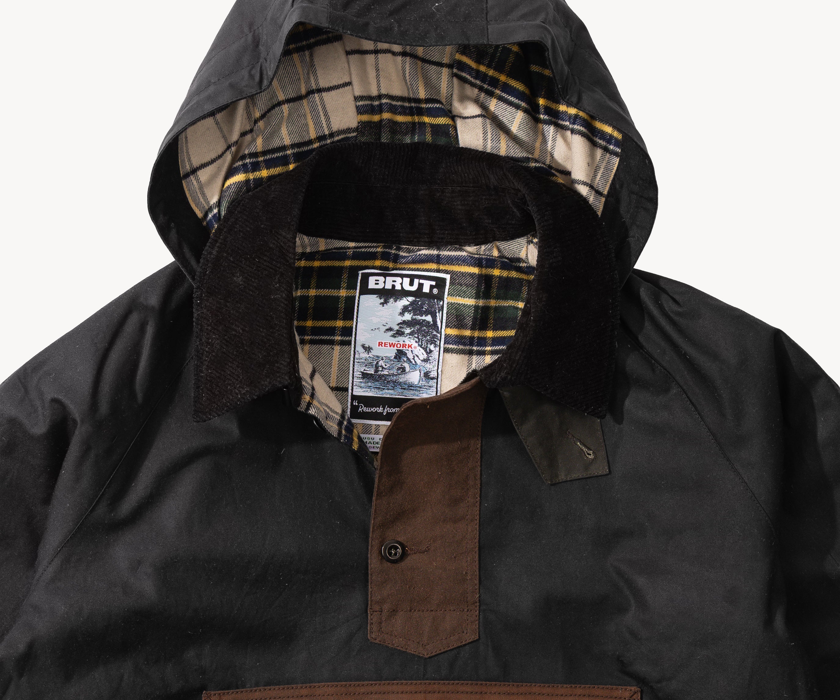 REWORK® POP-OVER WAX JACKET - N° 011 Coats & Jackets MEDIUM / BROWN - BRUT Clothing