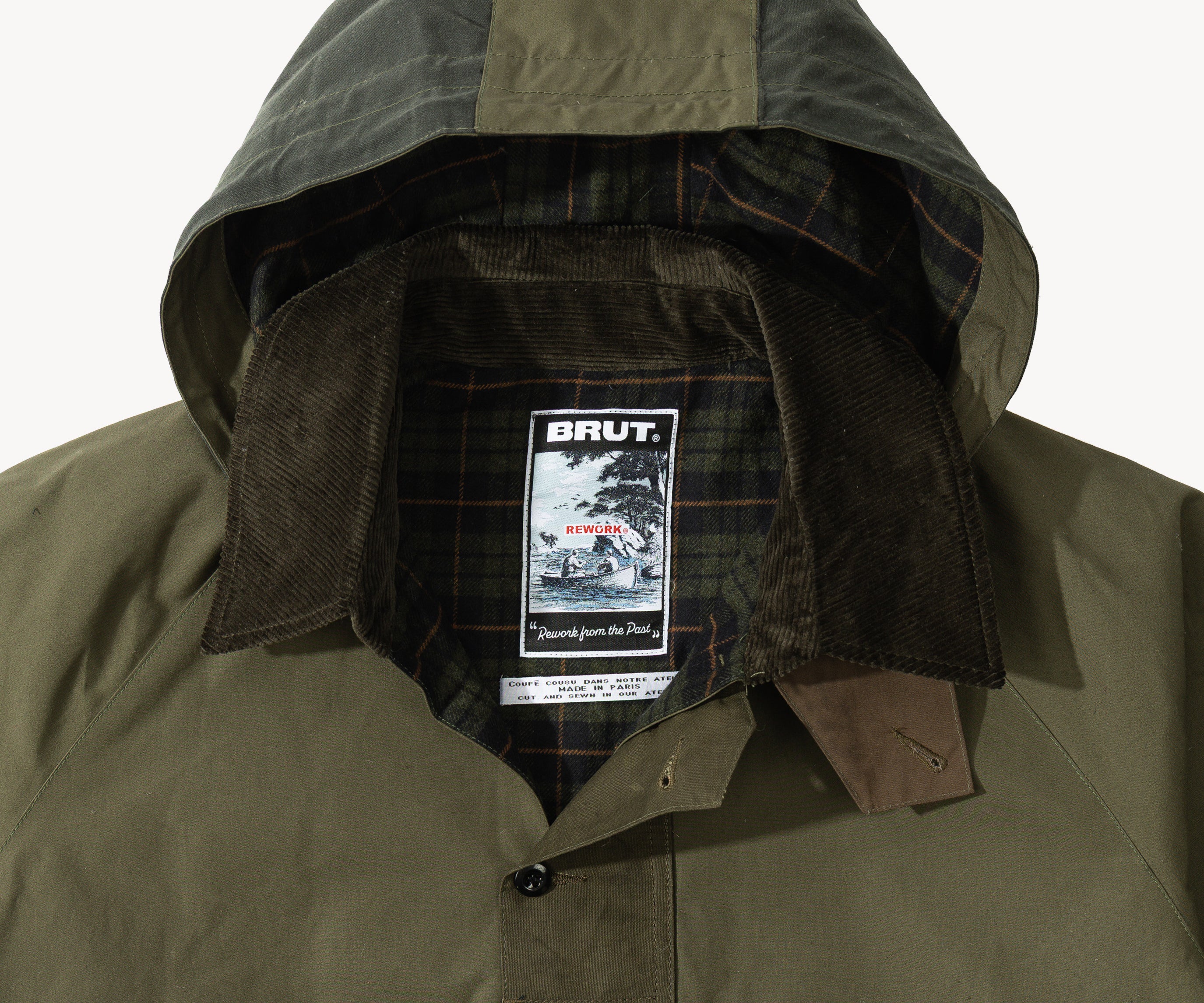 REWORK® POP-OVER WAX JACKET - N° 022 Coats & Jackets LARGE / GREEN - BRUT Clothing