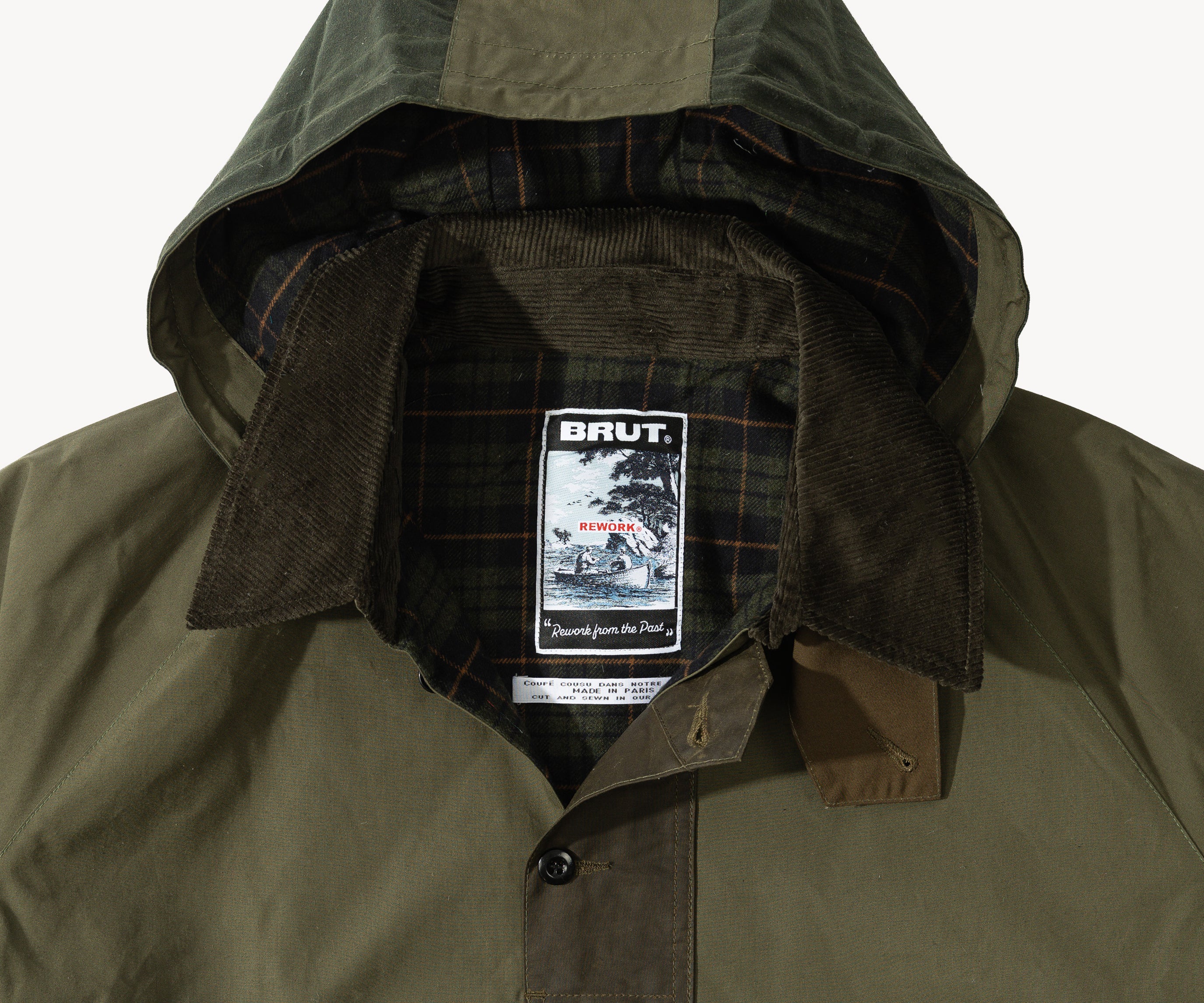REWORK® POP-OVER WAX JACKET - N° 029 Coats & Jackets X-LARGE / GREEN - BRUT Clothing
