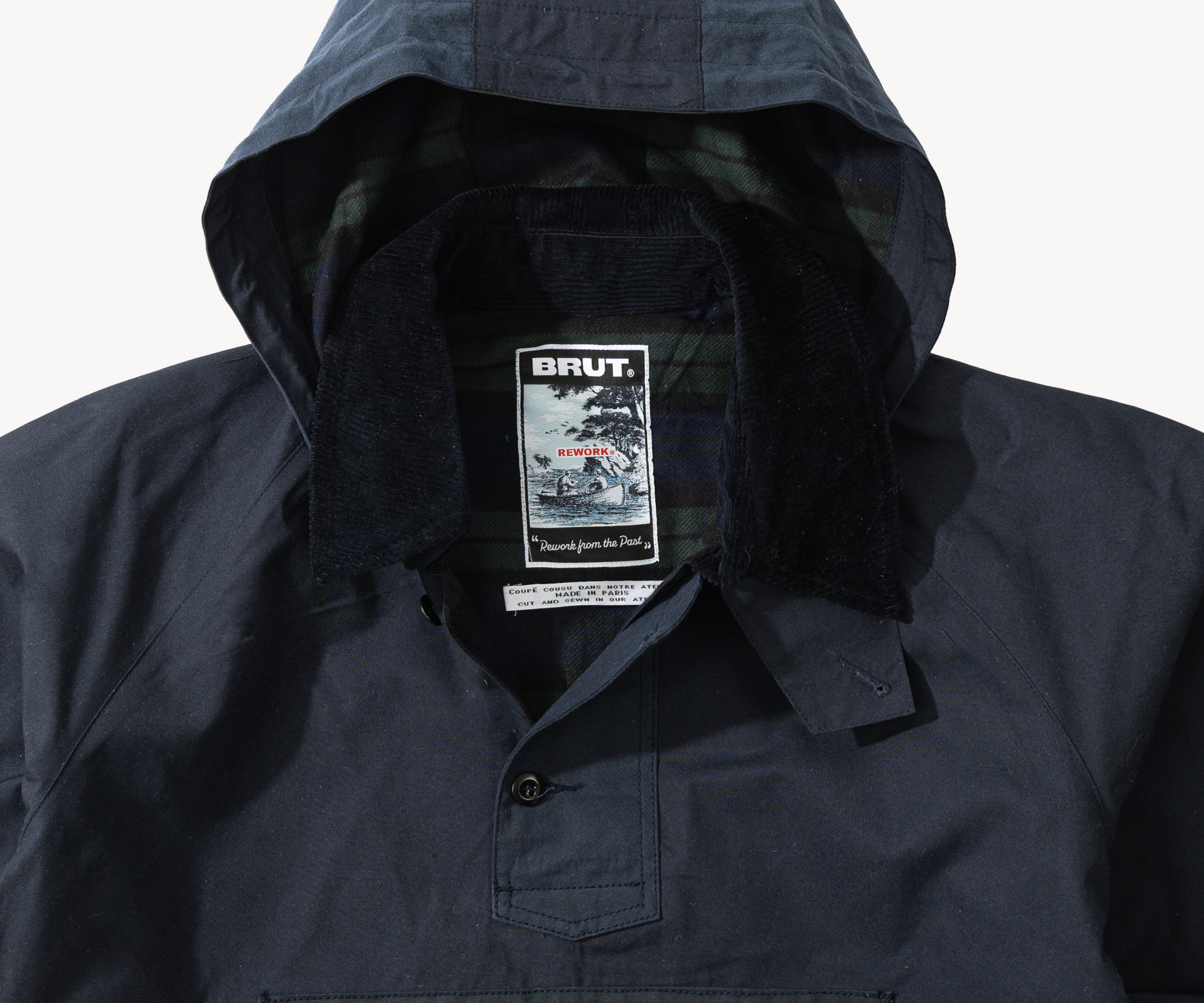 REWORK® POP-OVER WAX JACKET - N° 014 Coats & Jackets MEDIUM / BLUE - BRUT Clothing