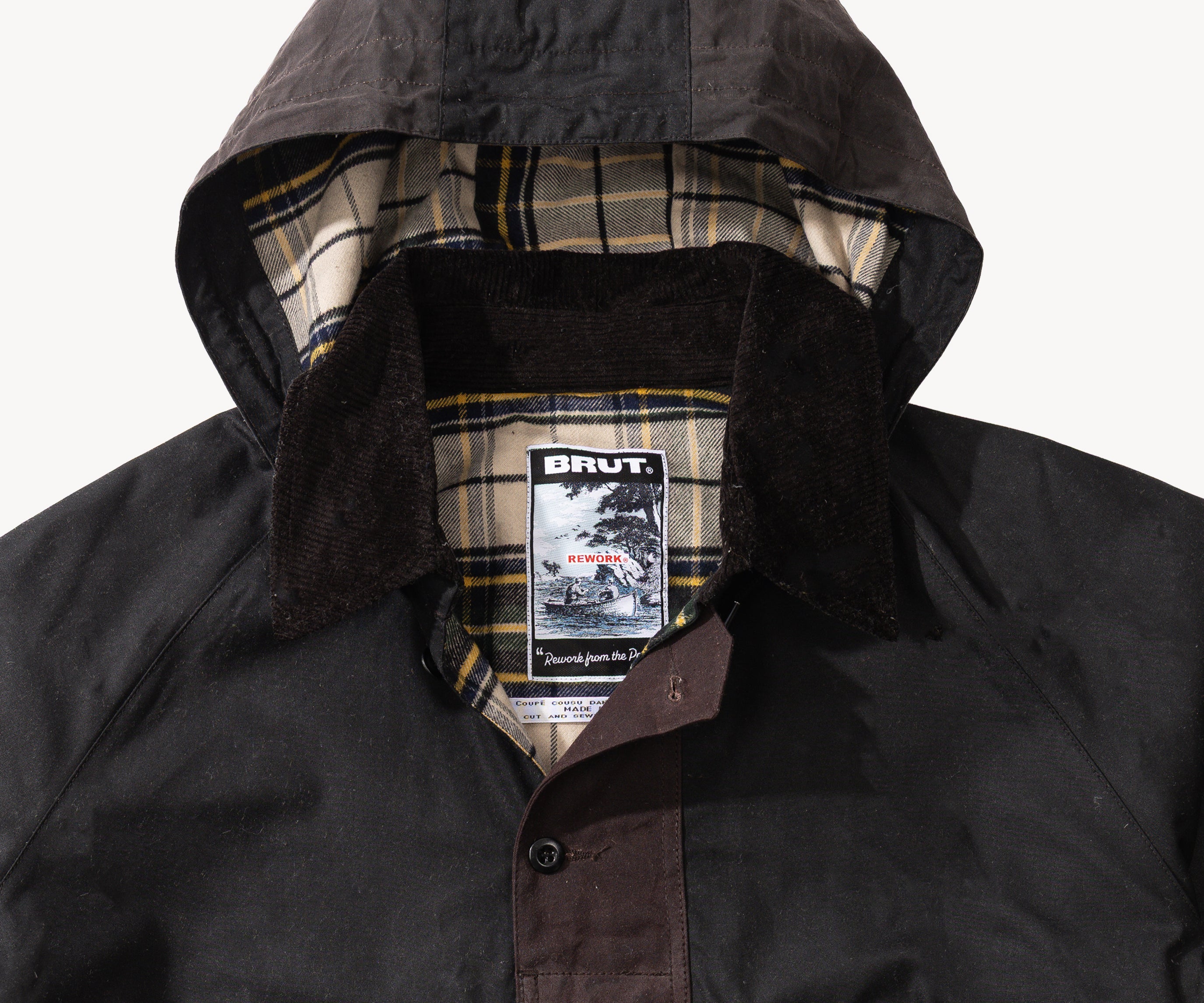 REWORK® POP-OVER WAX JACKET - N° 023 Coats & Jackets LARGE / BROWN - BRUT Clothing