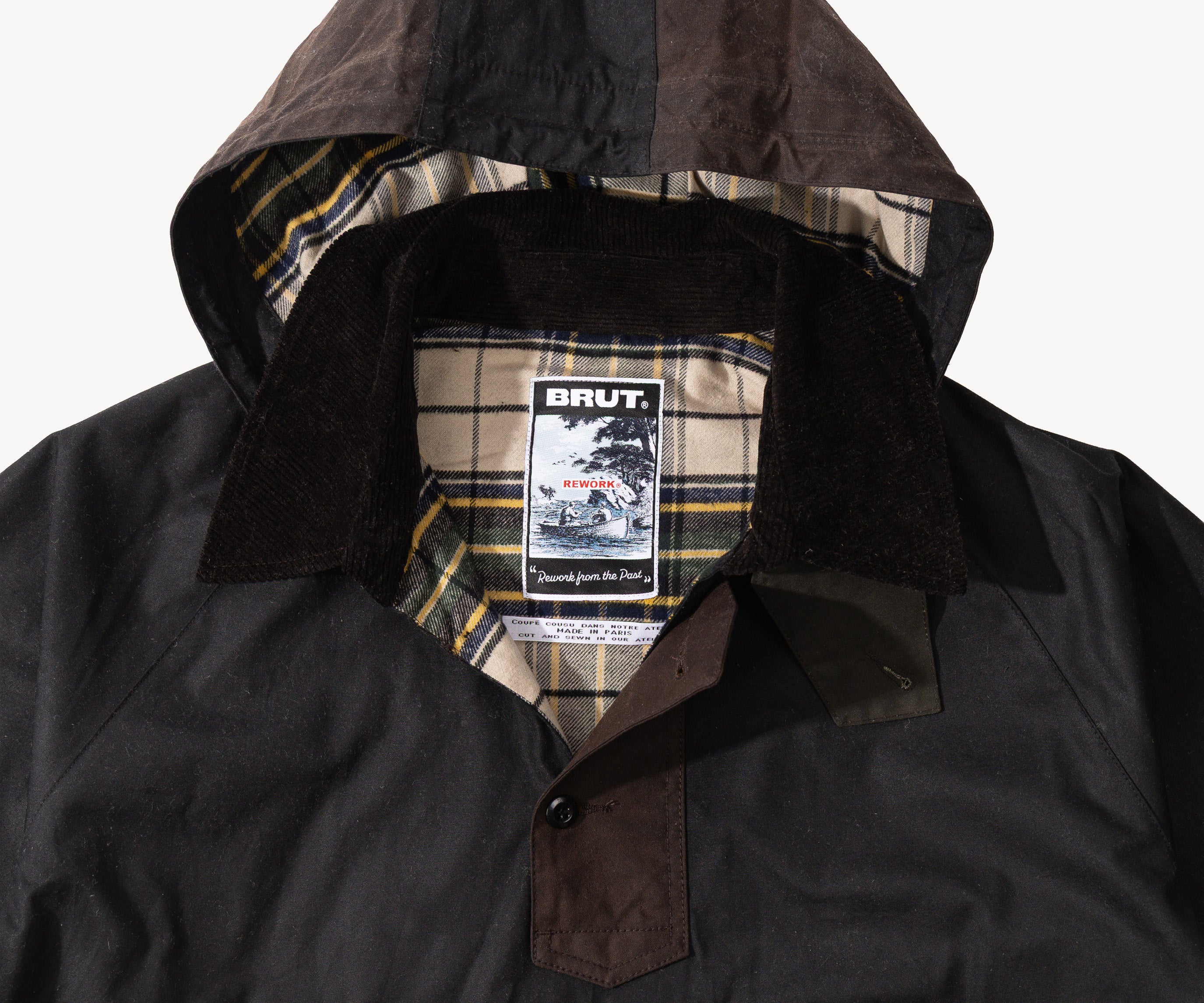 REWORK® POP-OVER WAX JACKET - N° 032 Coats & Jackets X-LARGE / BROWN - BRUT Clothing