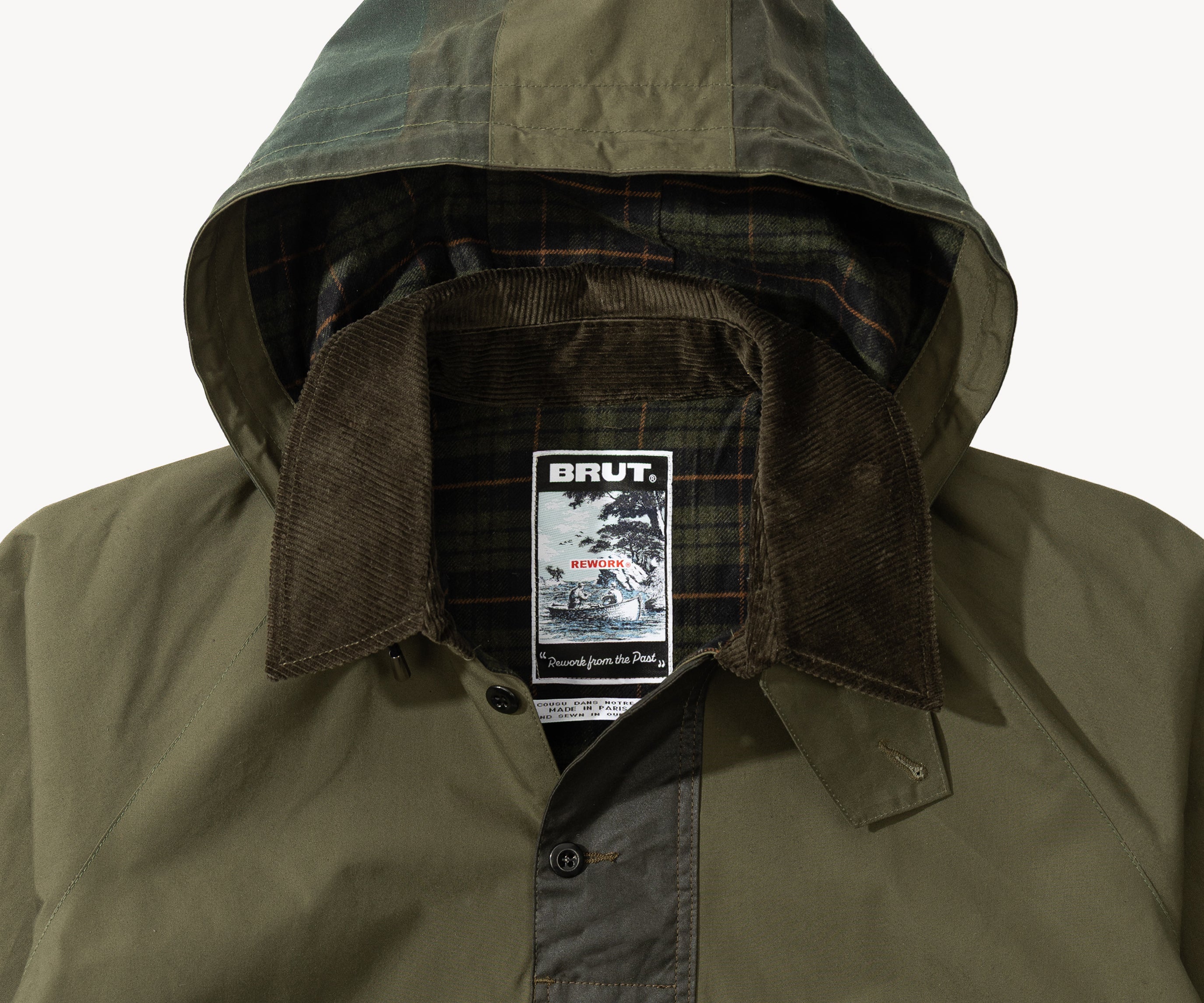 REWORK® POP-OVER WAX JACKET - N° 001 Coats & Jackets SMALL / GREEN - BRUT Clothing