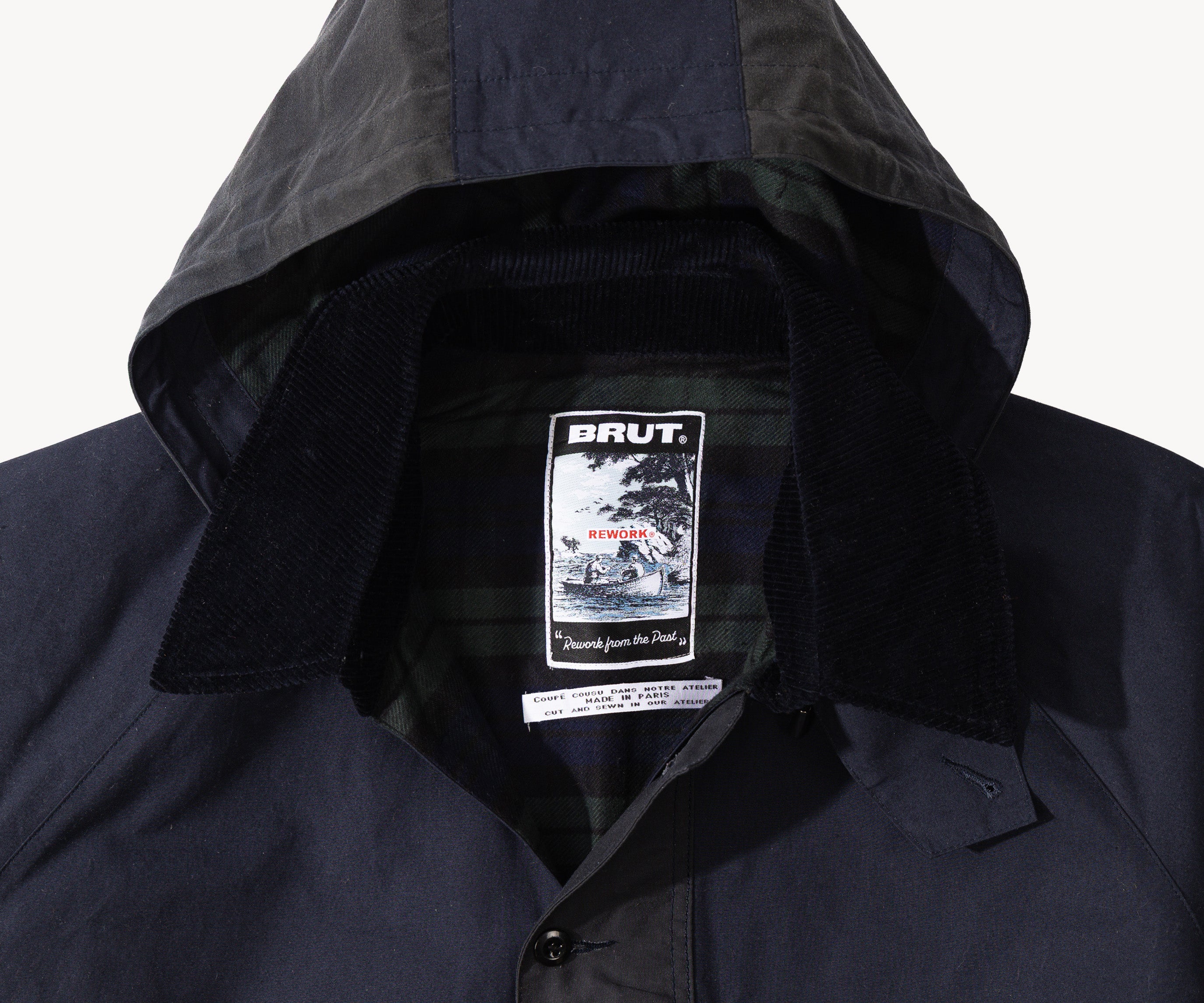 REWORK® POP-OVER WAX JACKET - N° 035 Coats & Jackets X-LARGE / BLUE - BRUT Clothing