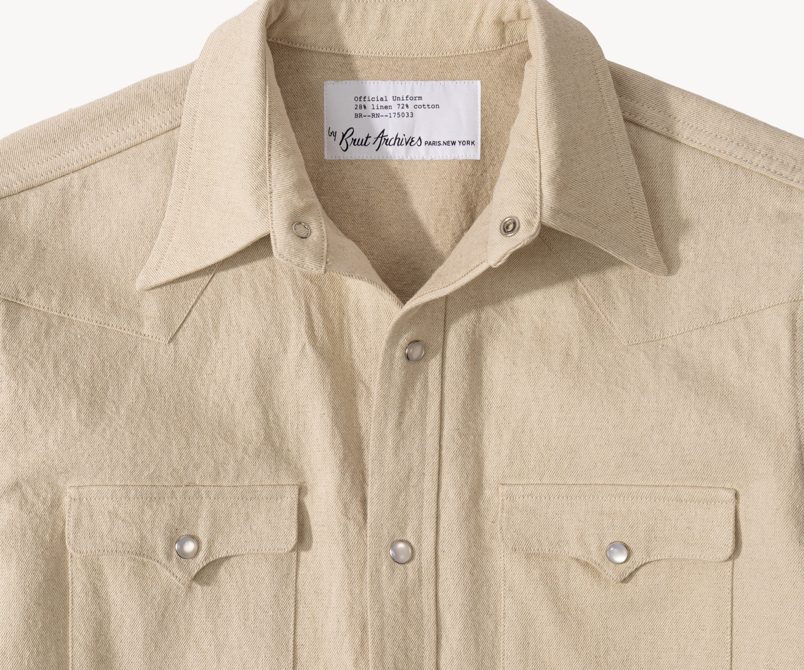THE WESTERN DENIM SHIRT Shirts X-SMALL / ECRU - BRUT Clothing
