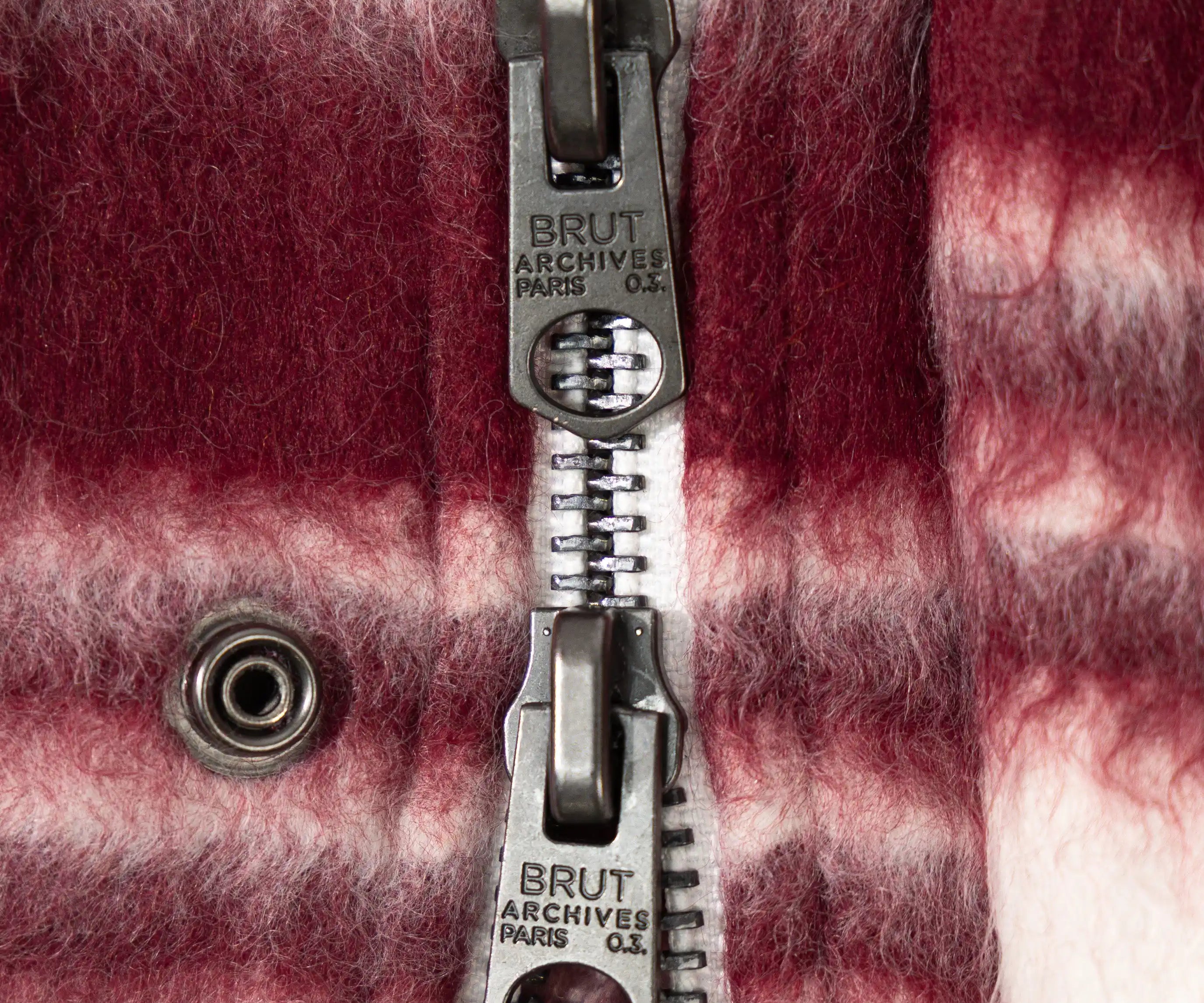 REWORK® WOOL PLAID JACKET - N° 005 Coats & Jackets MEDIUM / BURGUNDY - BRUT Clothing