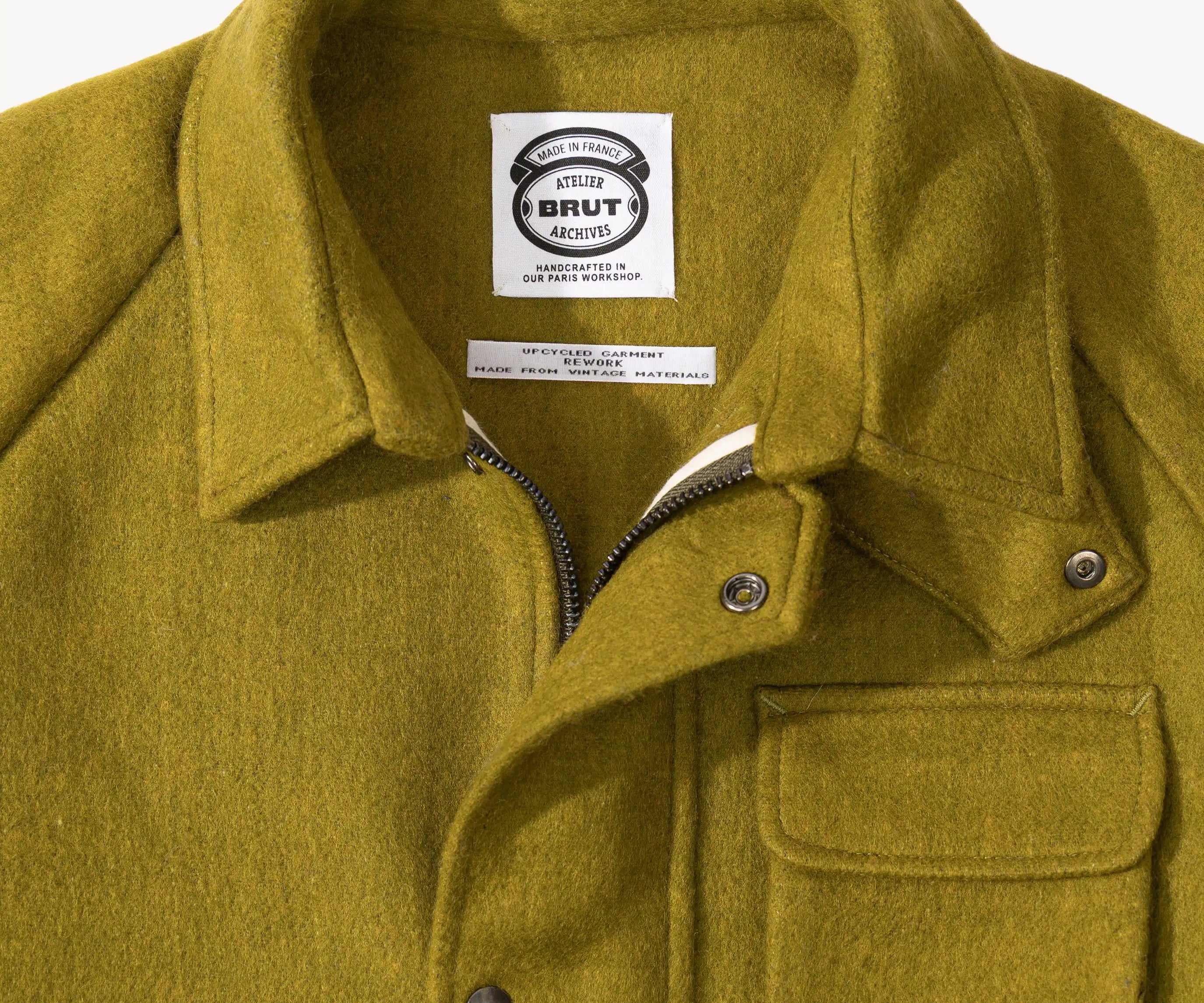 REWORK® WOOL PLAID JACKET - N° 007 Coats & Jackets MEDIUM / OLIVE - BRUT Clothing