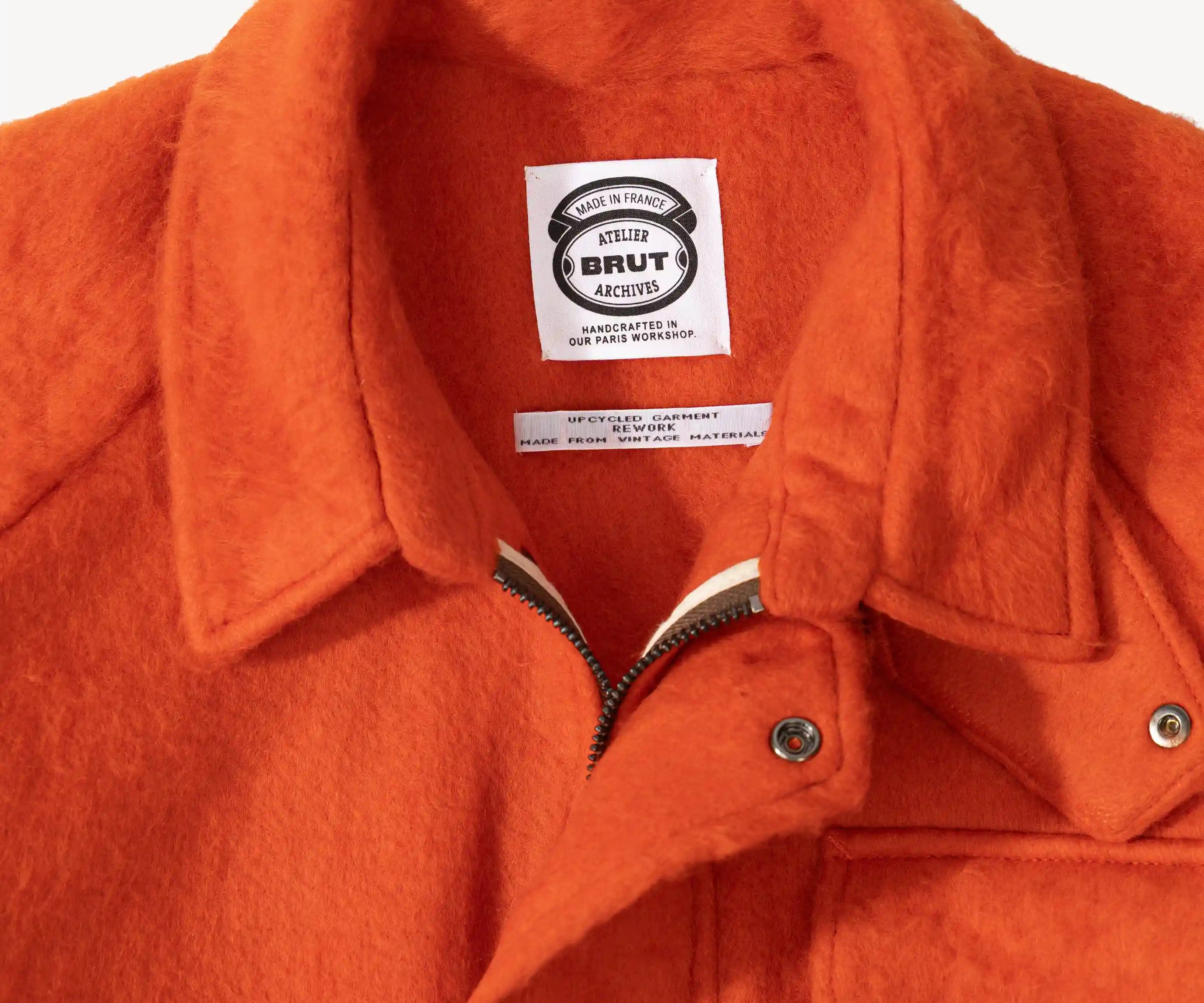 REWORK® WOOL PLAID JACKET - N° 009 Coats & Jackets LARGE / ORANGE - BRUT Clothing