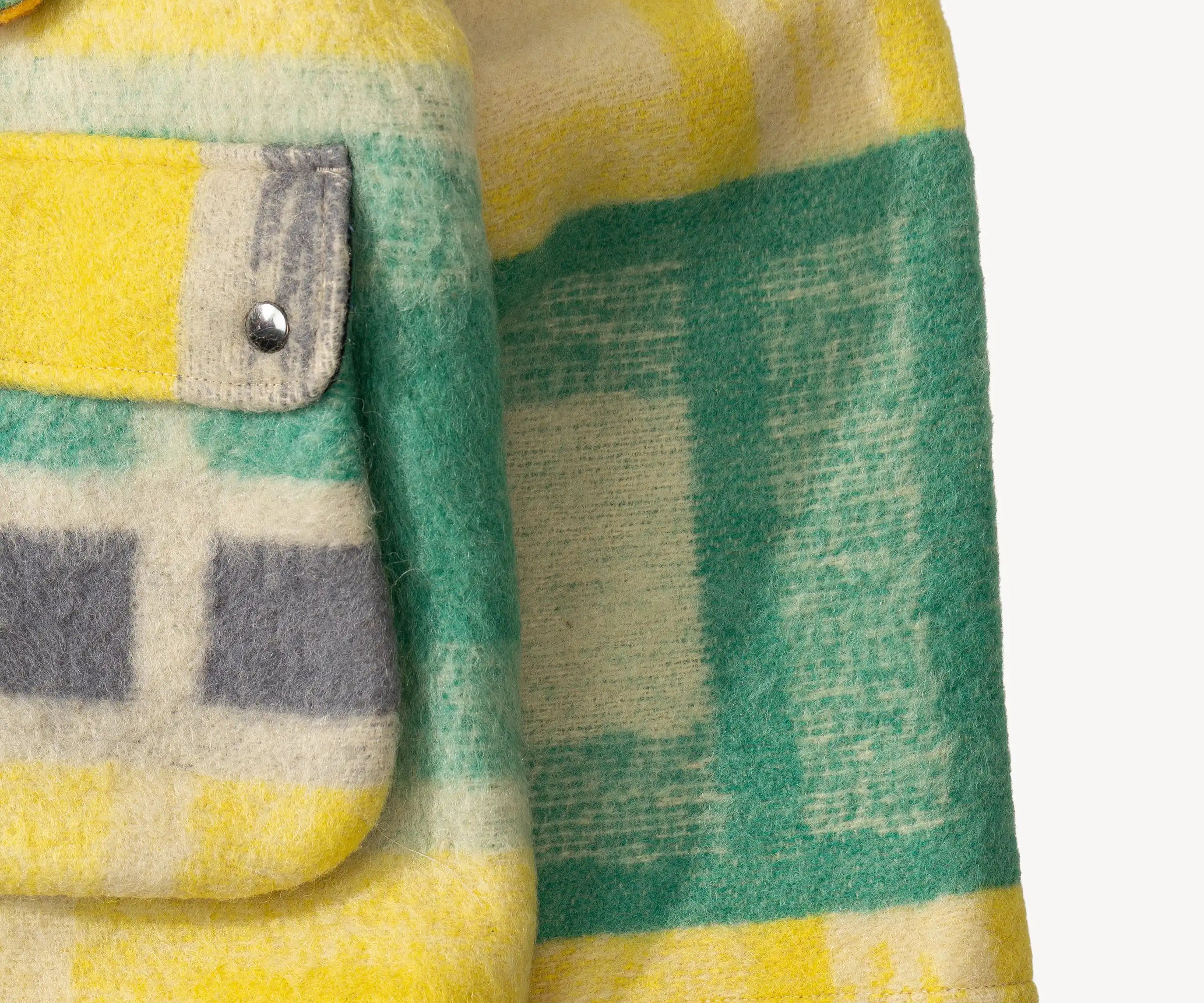 REWORK® WOOL PLAID JACKET - N° 014 Coats & Jackets X-LARGE / YELLOW - BRUT Clothing