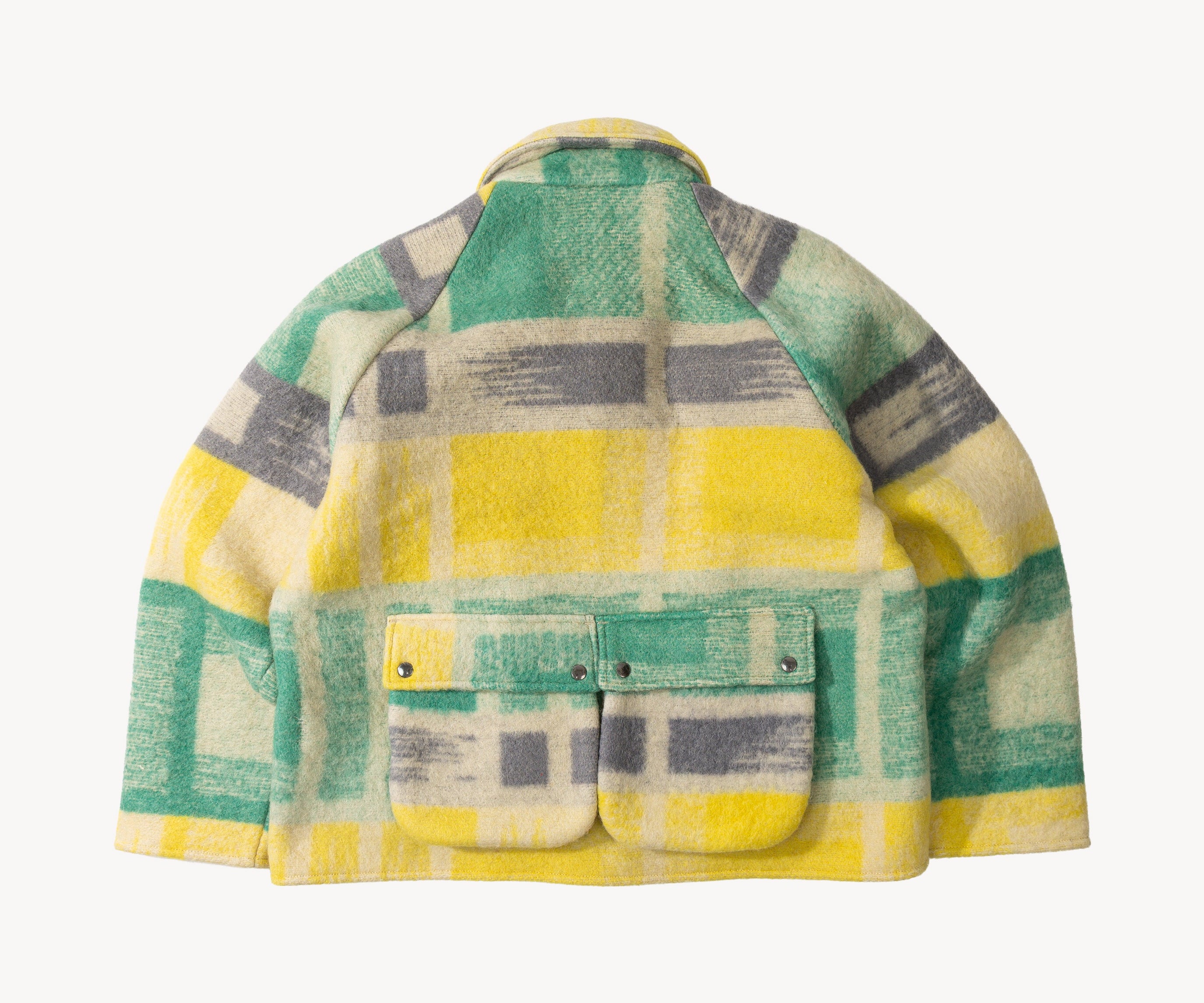 REWORK® WOOL PLAID JACKET - N° 014 Coats & Jackets X-LARGE / YELLOW - BRUT Clothing