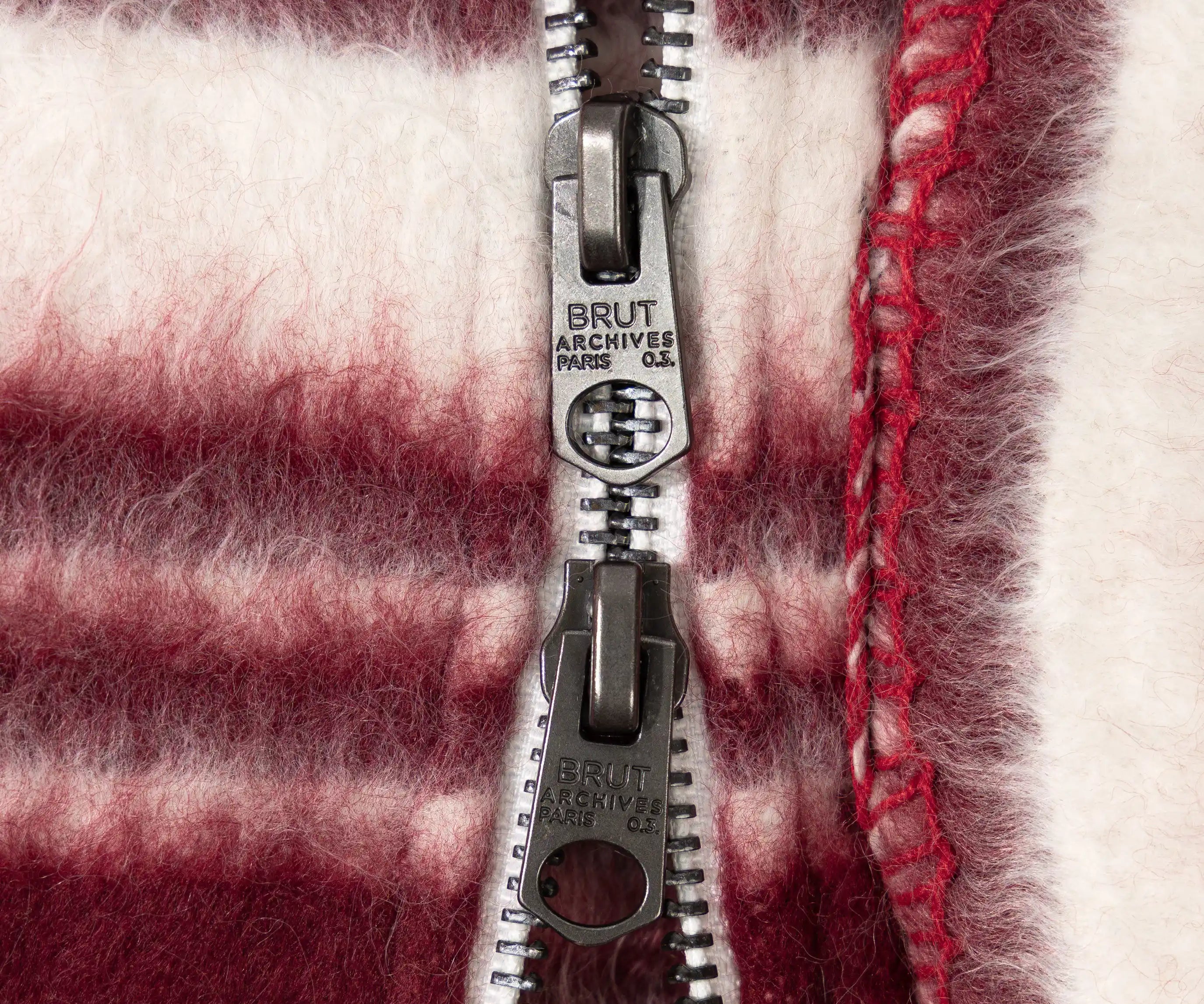 REWORK® WOOL PLAID JACKET - N° 016 Coats & Jackets X-LARGE / BURGUNDY - BRUT Clothing