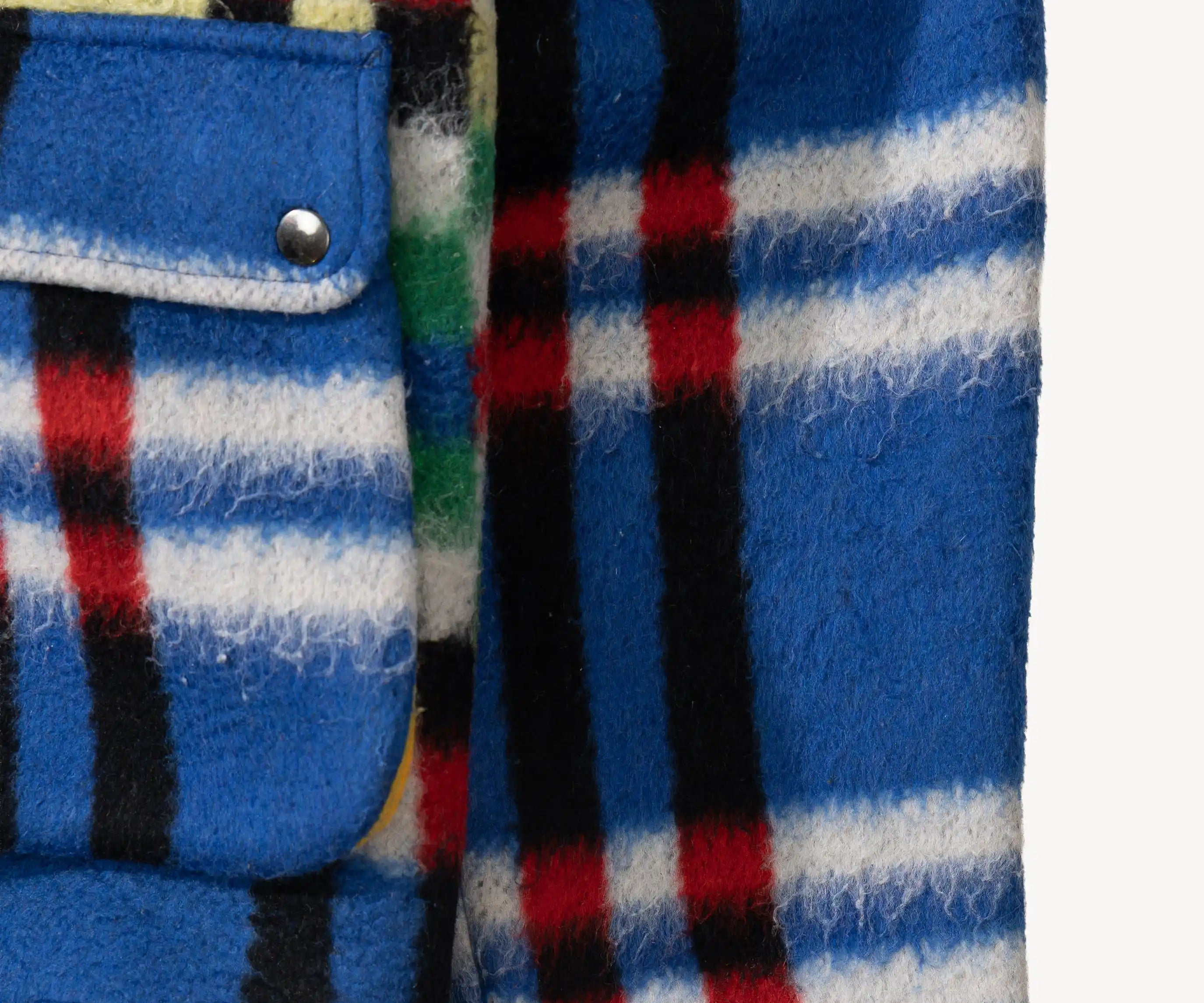 REWORK® WOOL PLAID JACKET - N° 017 Coats & Jackets X-LARGE / BLUE - BRUT Clothing