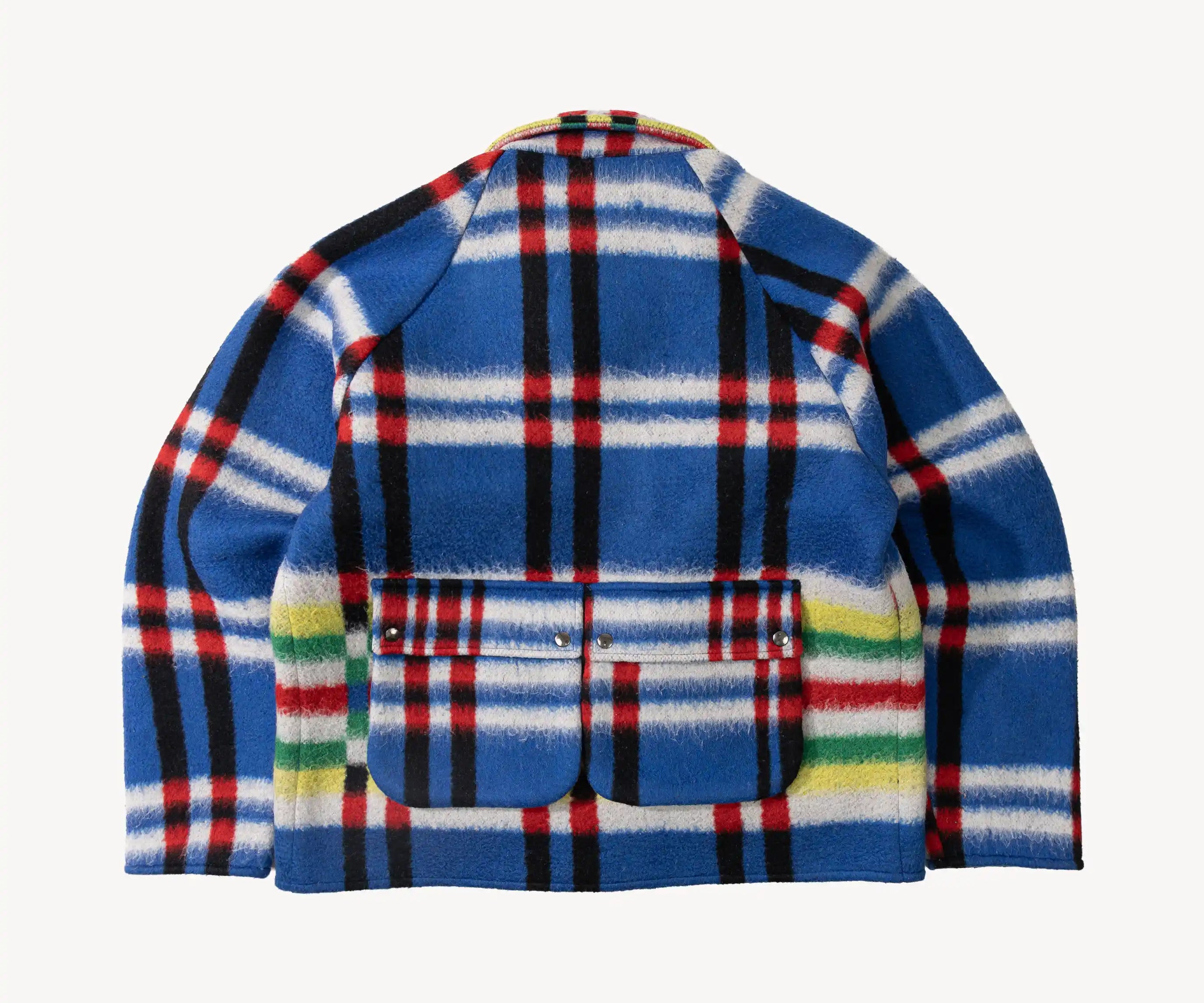 REWORK® WOOL PLAID JACKET - N° 017 Coats & Jackets X-LARGE / BLUE - BRUT Clothing