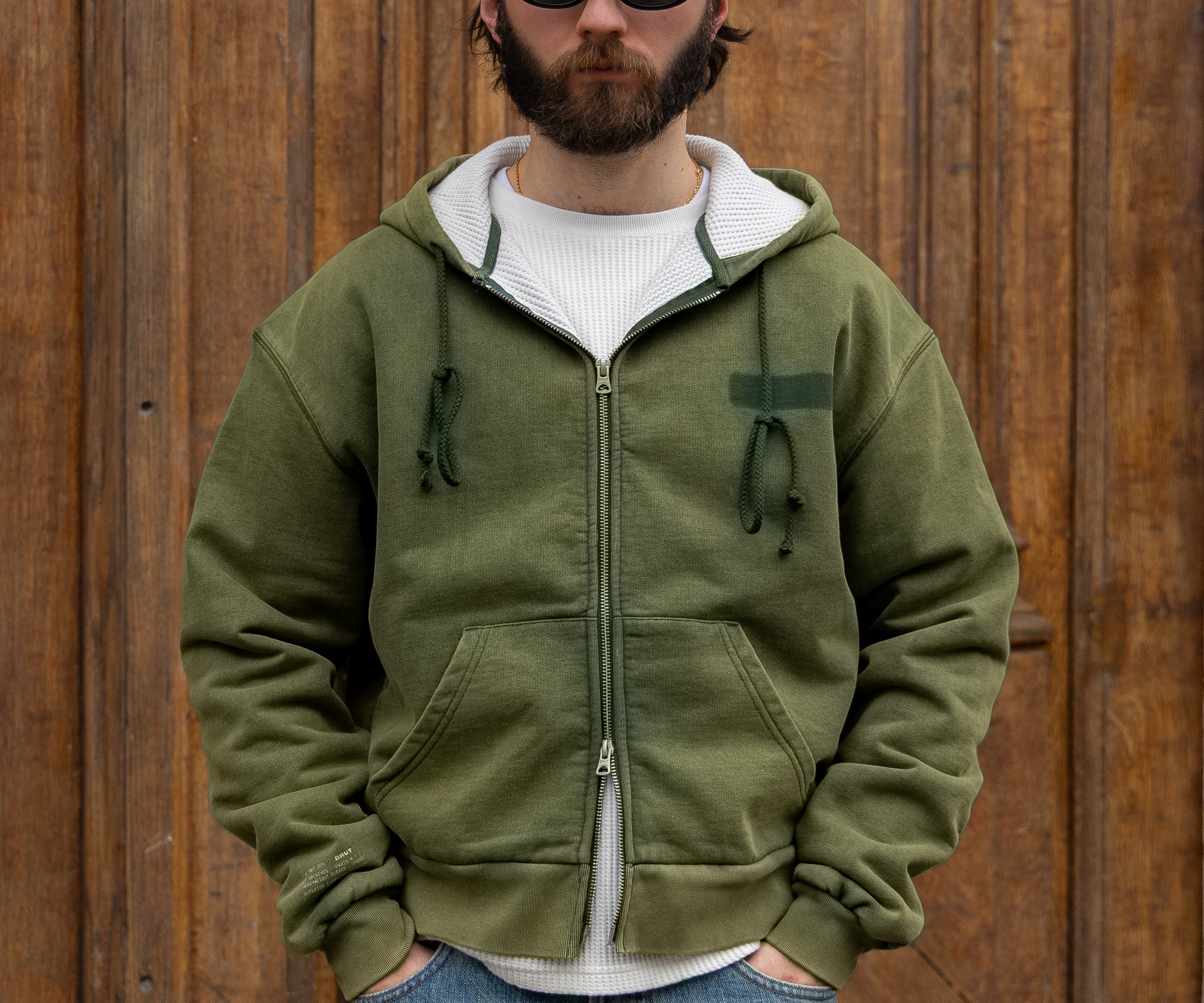THE RAGGED THERMAL HOODIE Sweatshirts X-SMALL / FADED GREEN - BRUT Clothing