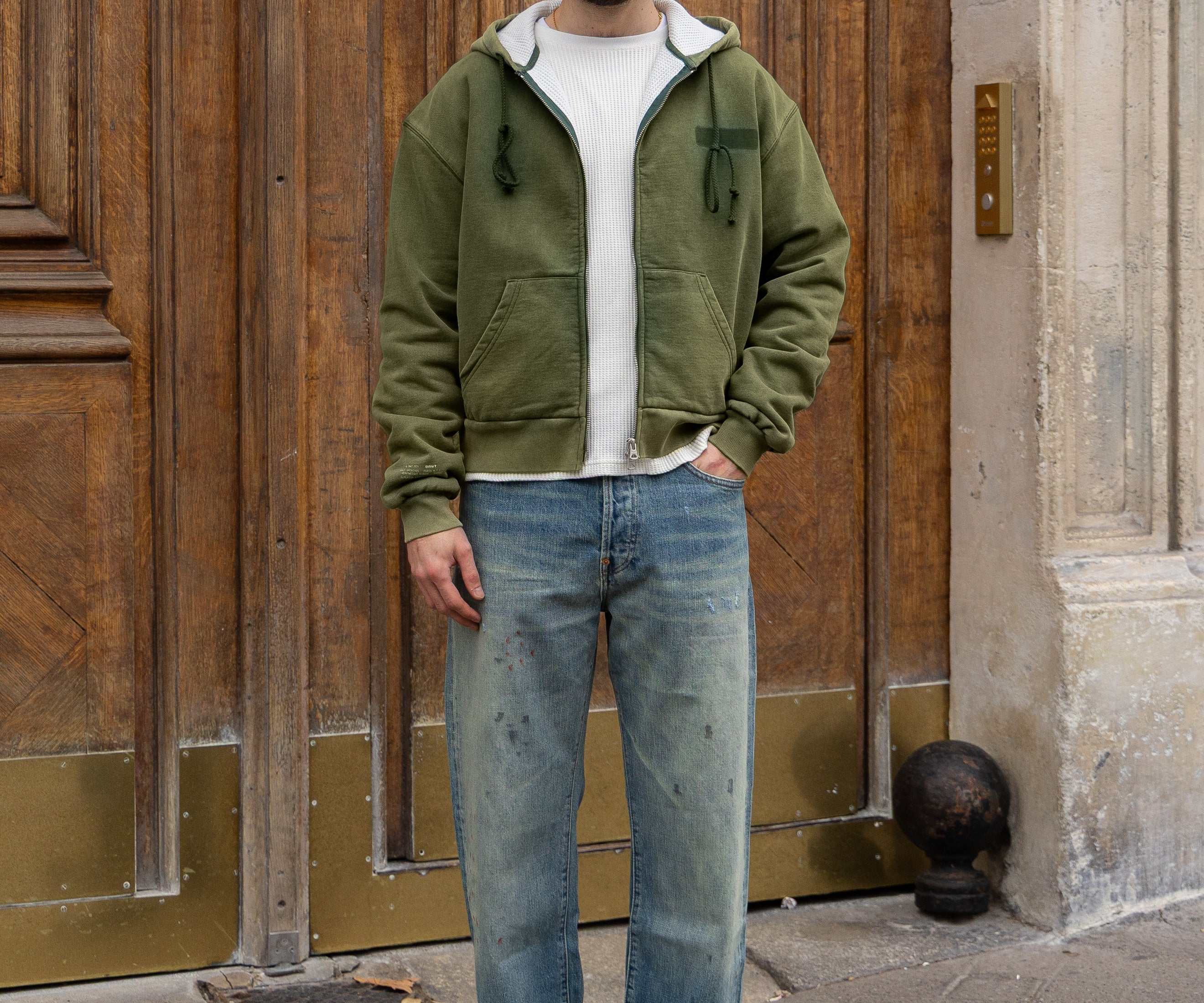 THE RAGGED THERMAL HOODIE Sweatshirts X-SMALL / FADED GREEN - BRUT Clothing